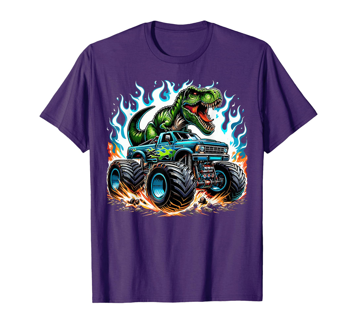 Monster Truck Dinosaur Birthday Party Boy Monster Truck T-Shirt