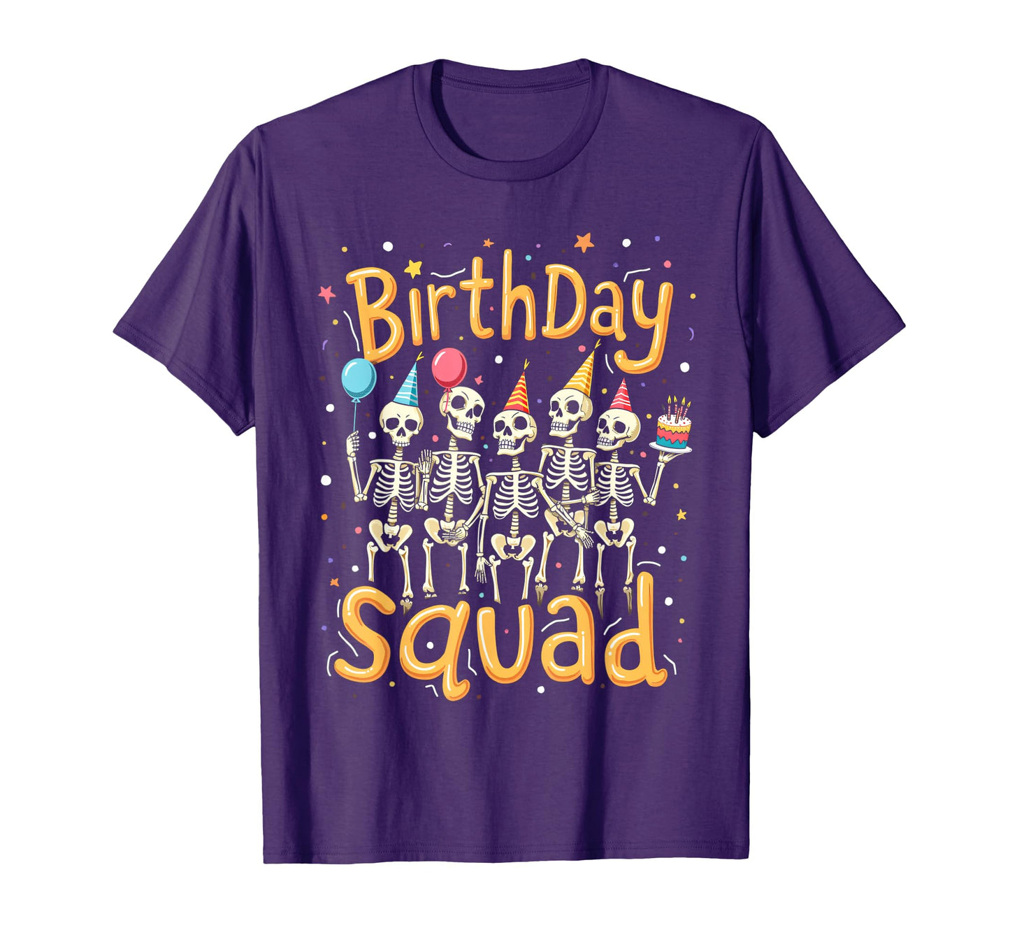 Cute Skeleton Birthday Squad Party Crew Halloween T-Shirt