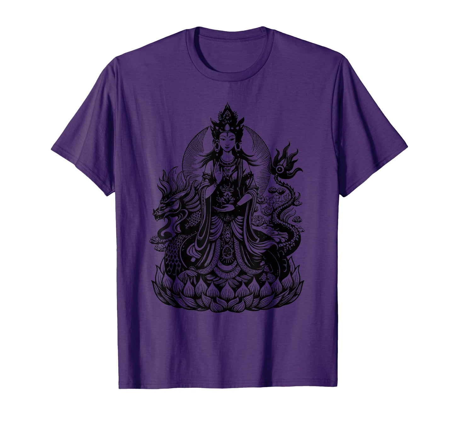 Quan Yin Chinese Goddess of Compassion Kwan Yin Dragon T-Shirt