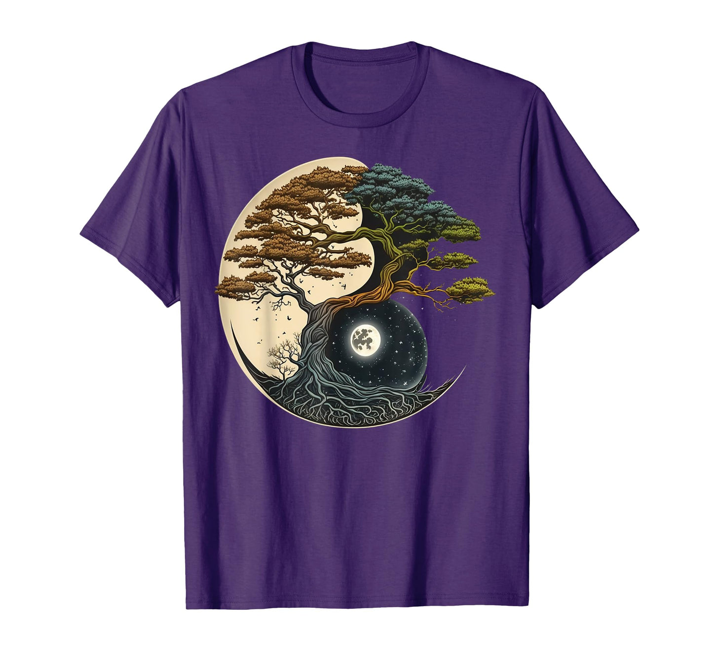 Yin Yang Miniature Tree of Life on Buddhist Bonsai Tree T-Shirt