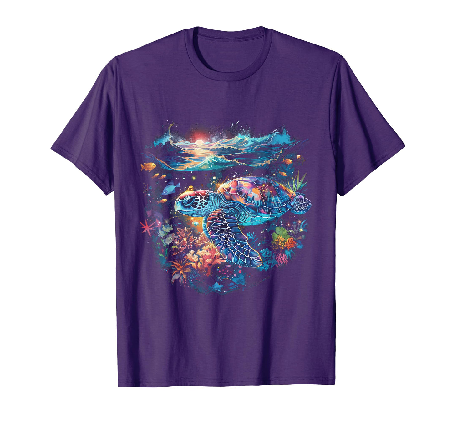 Sea Turtle Beach Lover Ocean Animal Graphic Novelty Womens T-Shirt