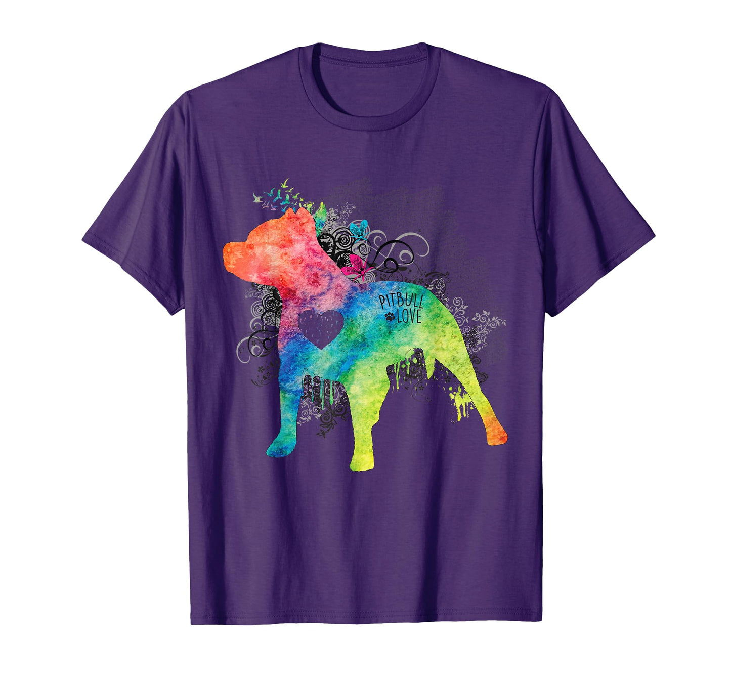 Pitbull Love Watercolor Zen T-Shirt - Pit bull Tee Shirt T-Shirt