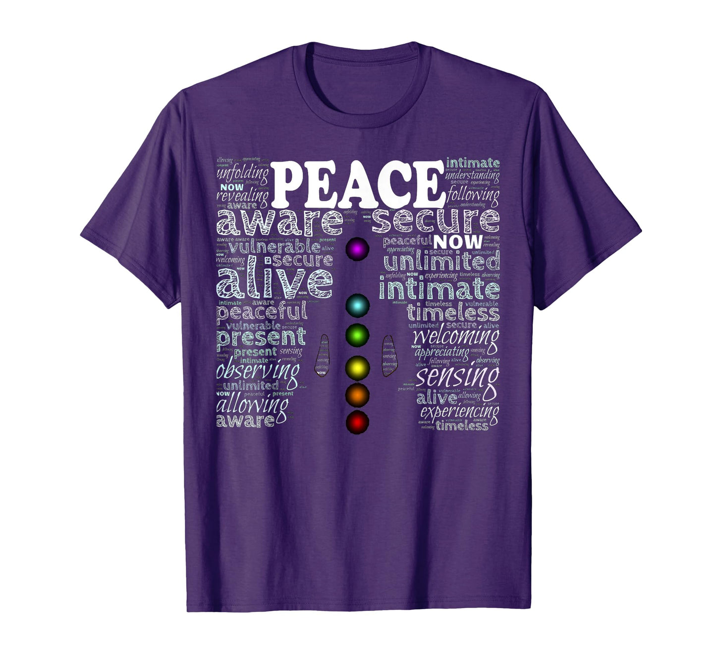 Inspirational Words Peace Meditation Chakra T-Shirt