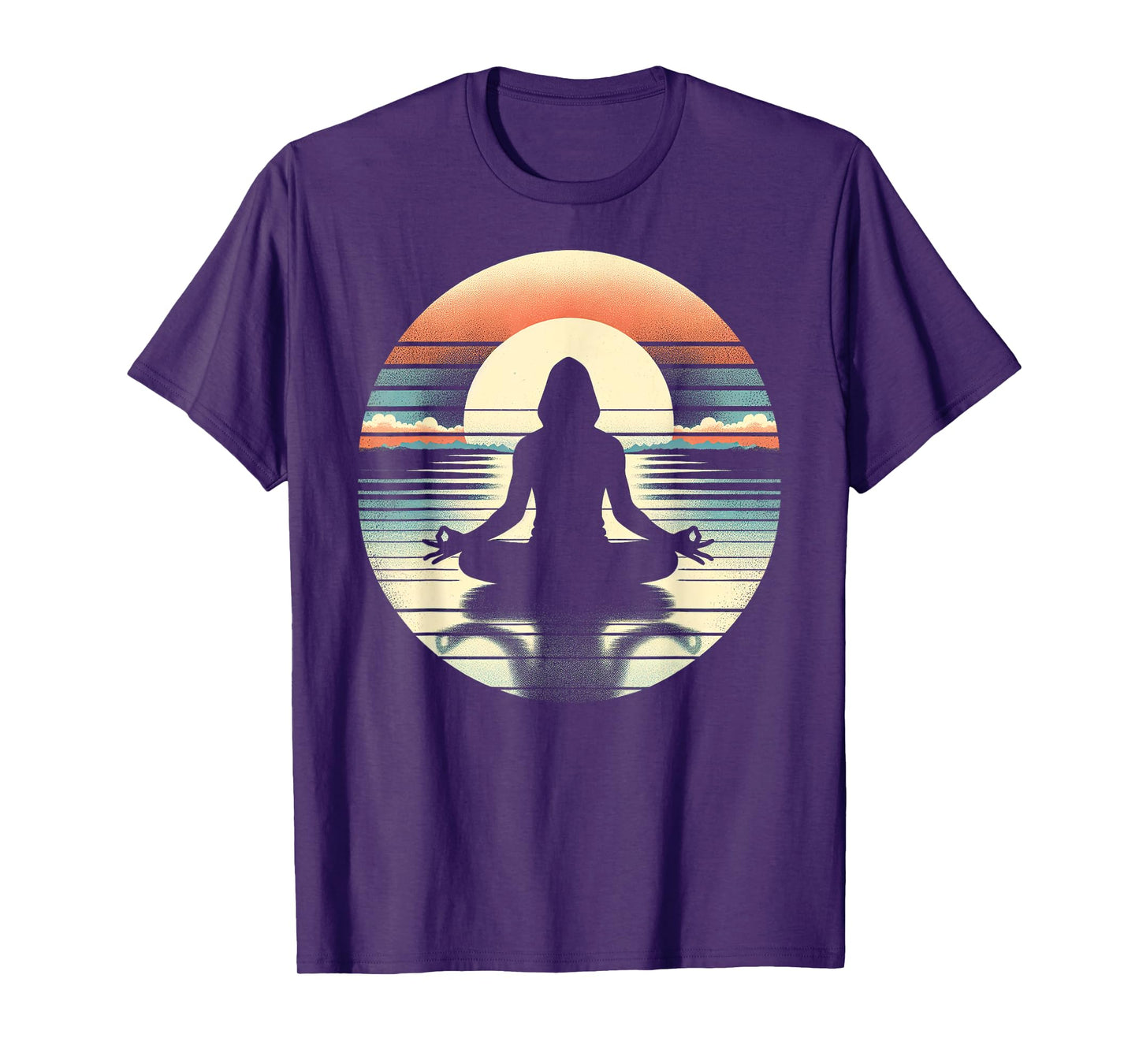 Tranquil Sunrise Yoga Pose Silhouette T-Shirt