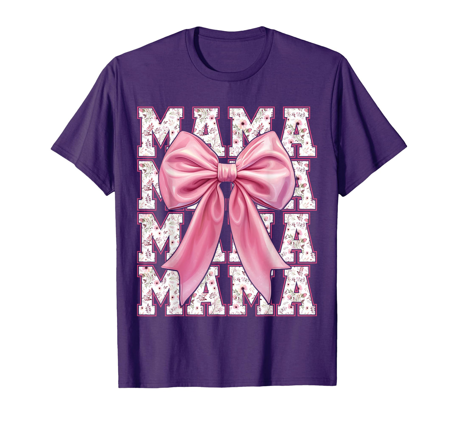 Mama Coquette Pink Bow Floral Mother's Day For Mom T-Shirt