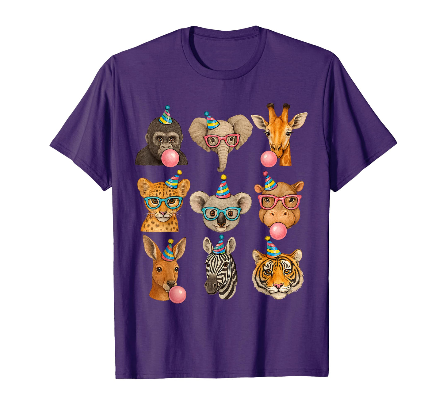 Zoo Animals Wildlife Safari Jungle Birthday Party Boys Girls T-Shirt