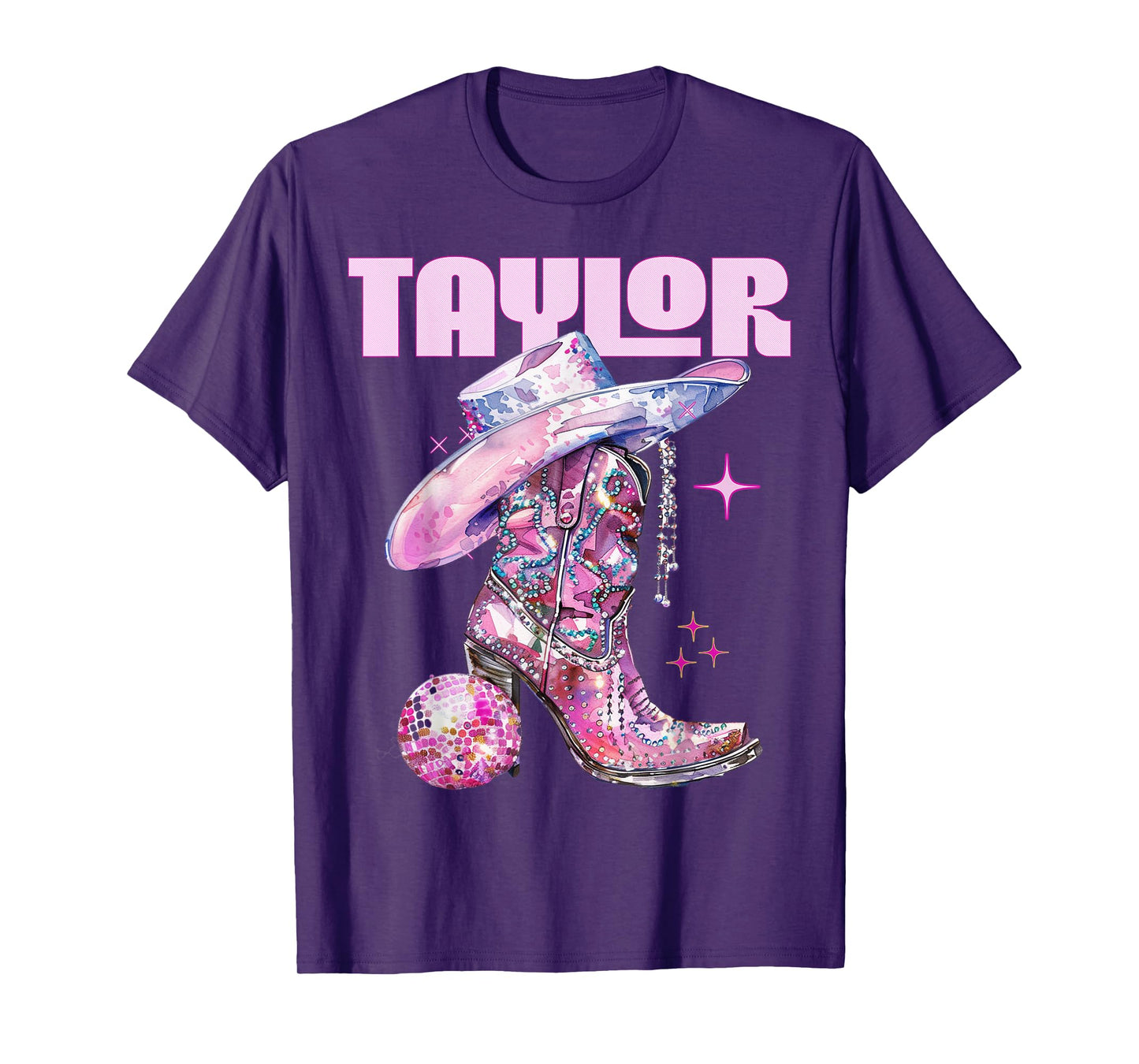 Taylor Outfit Cowgirl Boots Youth Women Teen Girls Name T-Shirt