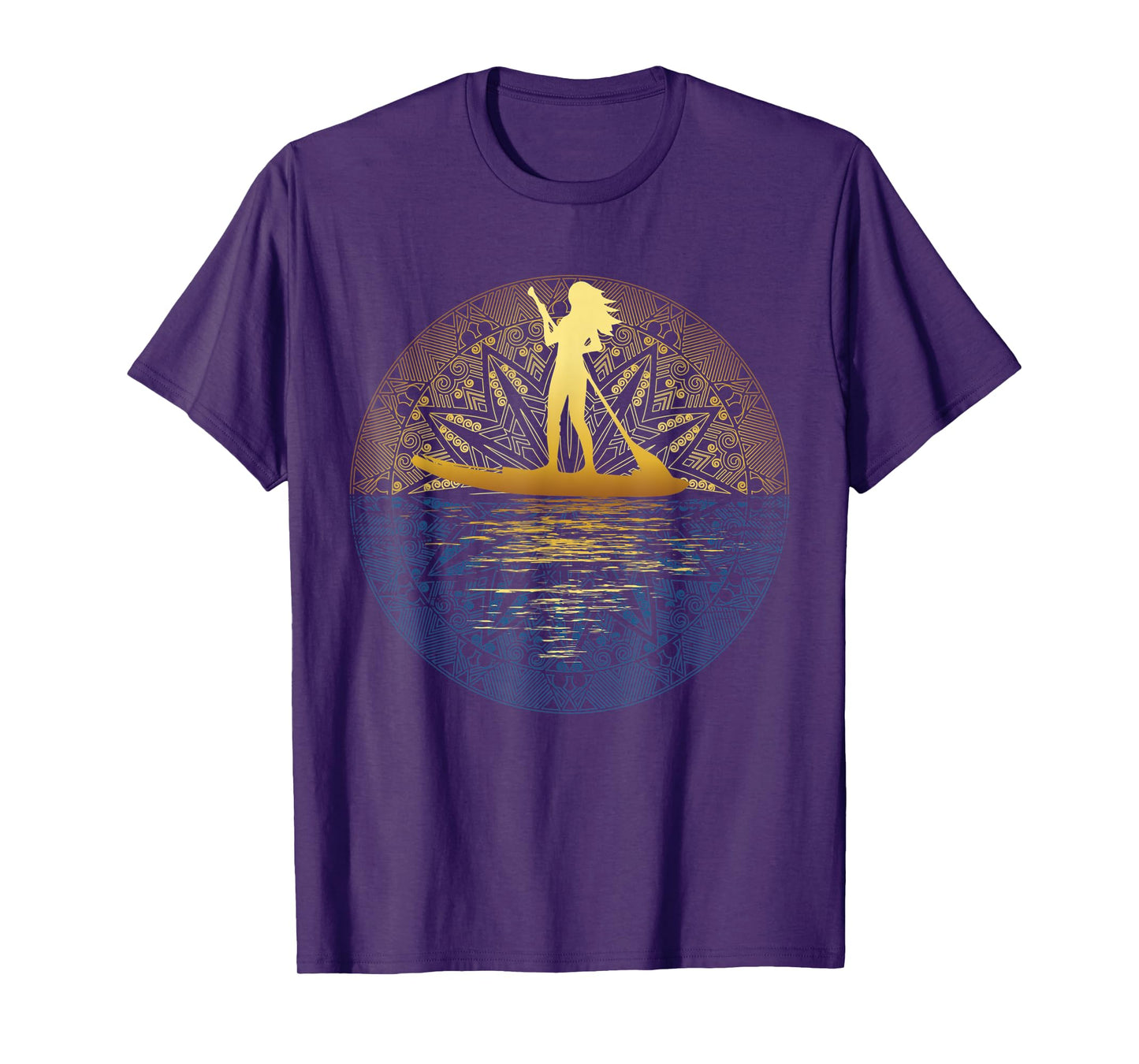 Paddleboard SUP Girl Mandala Reflected Stand Up Paddle Board T-Shirt
