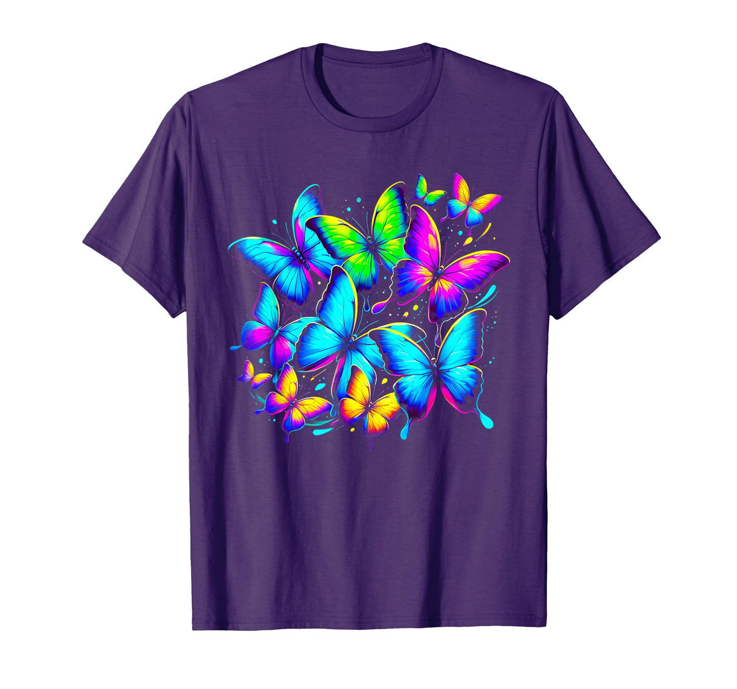 Rainbow Butterflies Graphic for Men Women Boys Girls T-Shirt