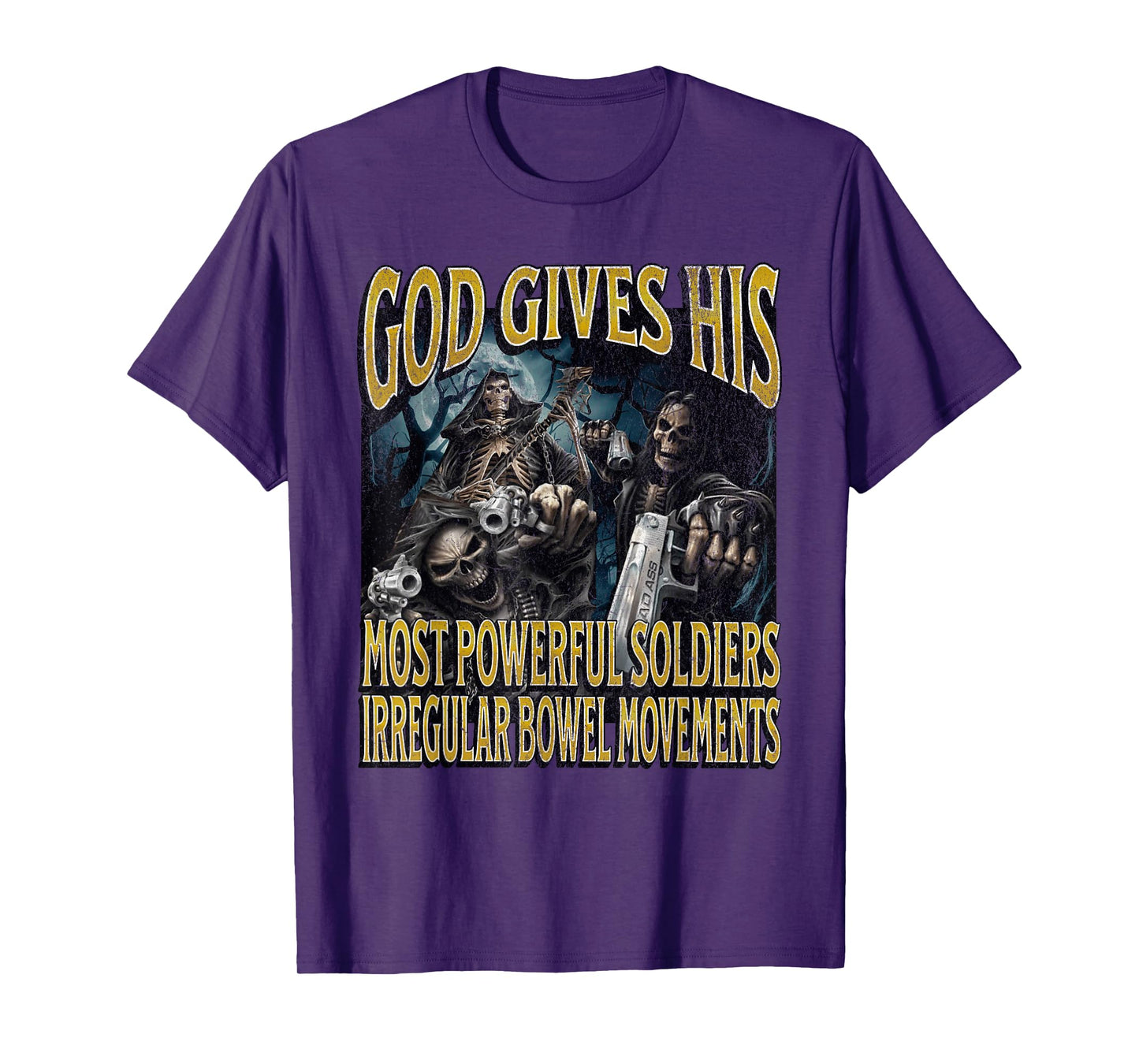 Irregular Bowel Movements Funny Hard Skeleton Meme Bootleg T-Shirt