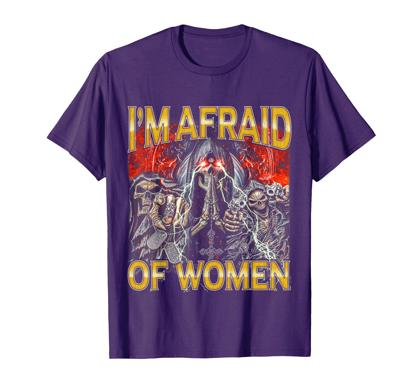 Afraid Of Women - Edgy Skeleton Bootleg Hard Skeleton Meme T-Shirt