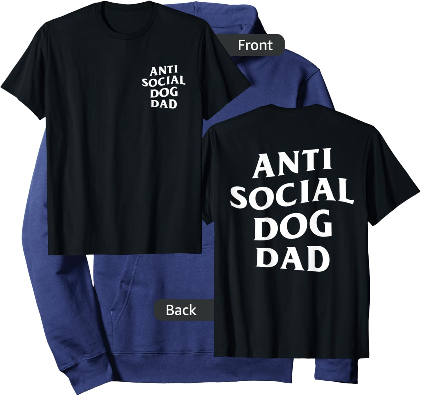 Anti social dog dad, funny introvert dog lover Hoodie - Hoodie | Navy