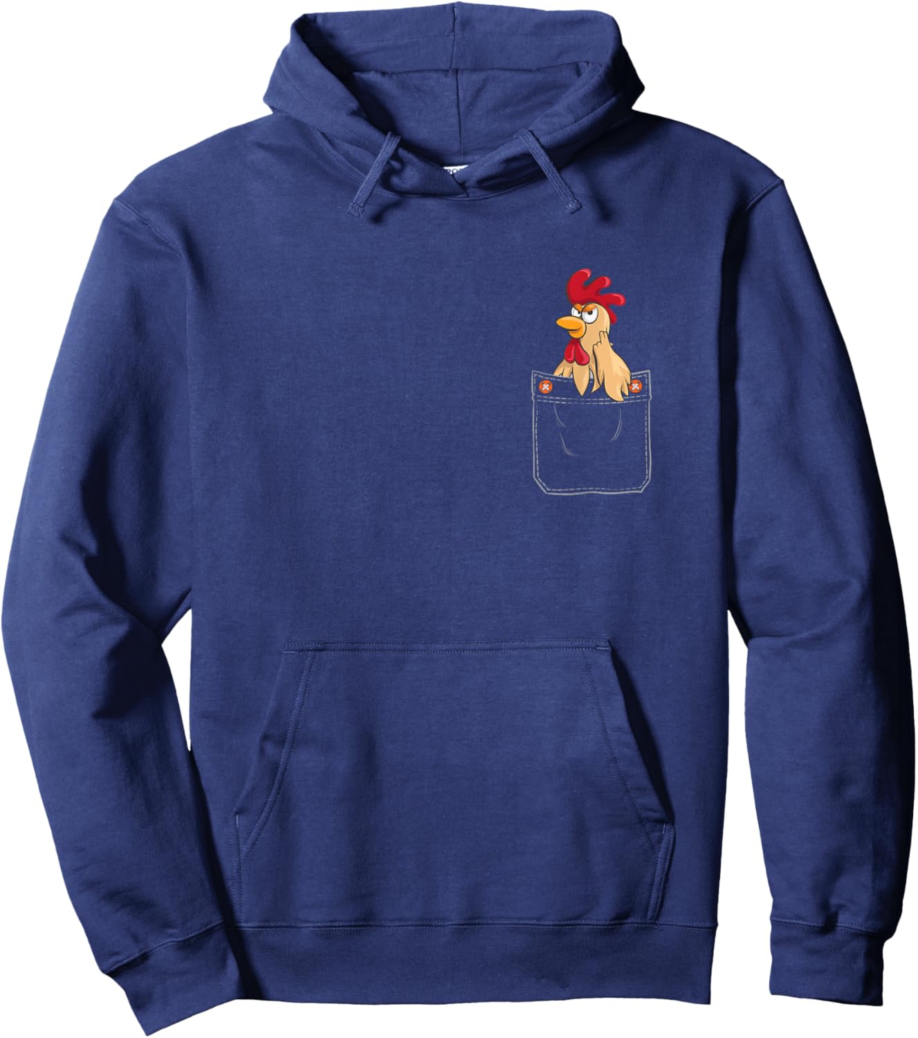 Cute Chicken in Pocket Graphic Women Men Kids Chicken Hoodie - Hoodie | Navy