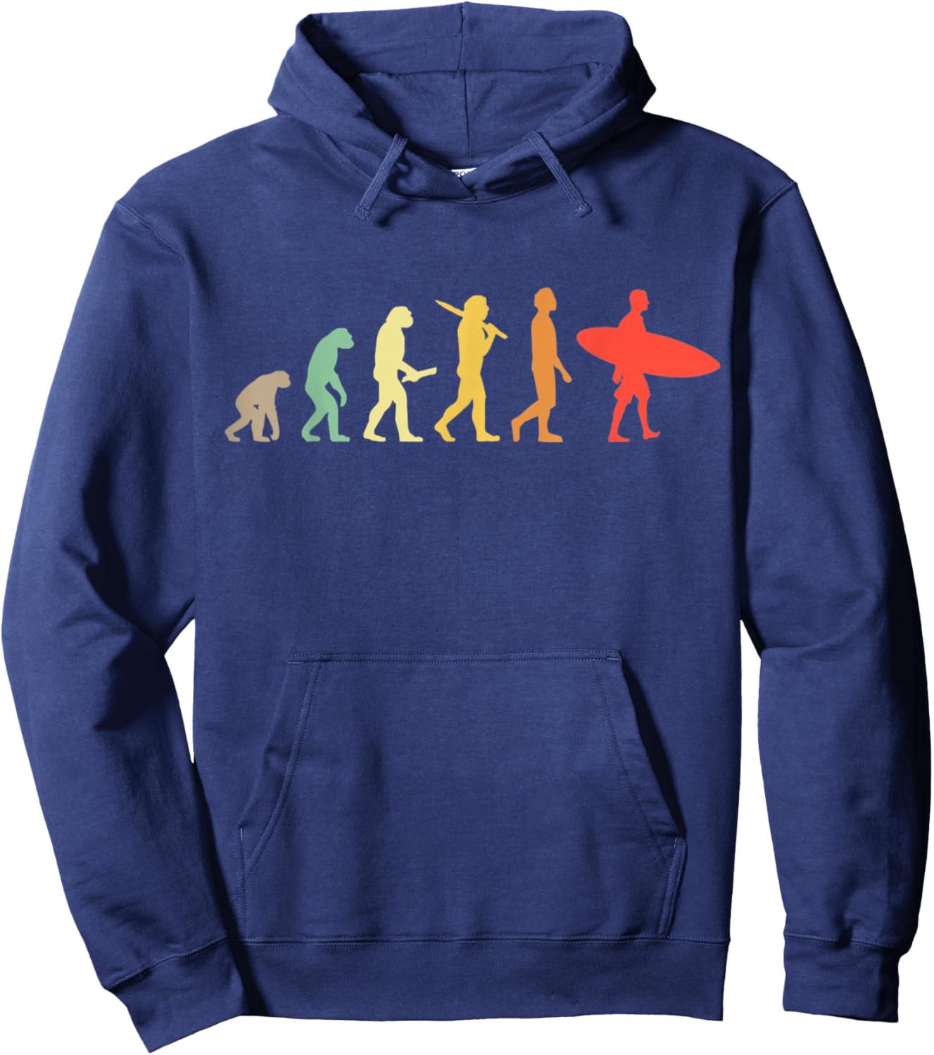 Retro Surfing Evolution Surfers Hoodie - Hoodie | Navy