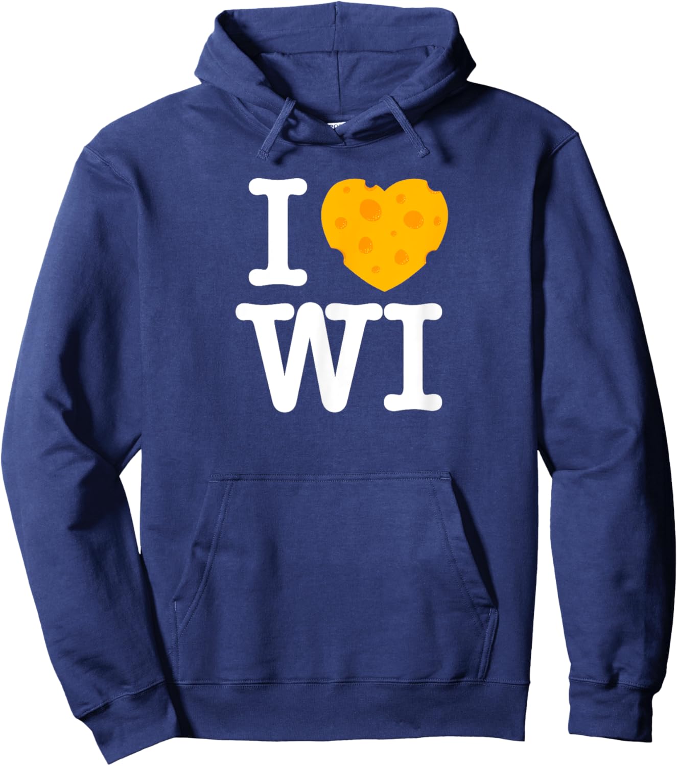 I Love Wisconsin - Cheese Heart WI Hoodie - Hoodie | Navy