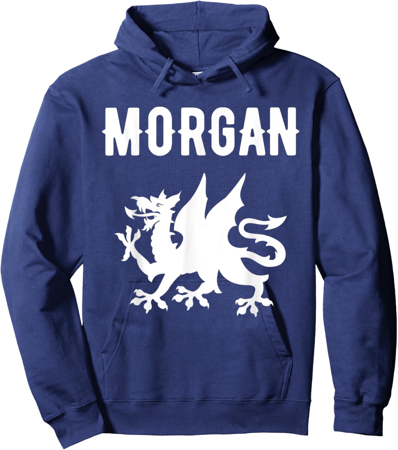 Morgan Surname Welsh Family Name Wales Heraldic Dragon Hoodie - Hoodie | Navy