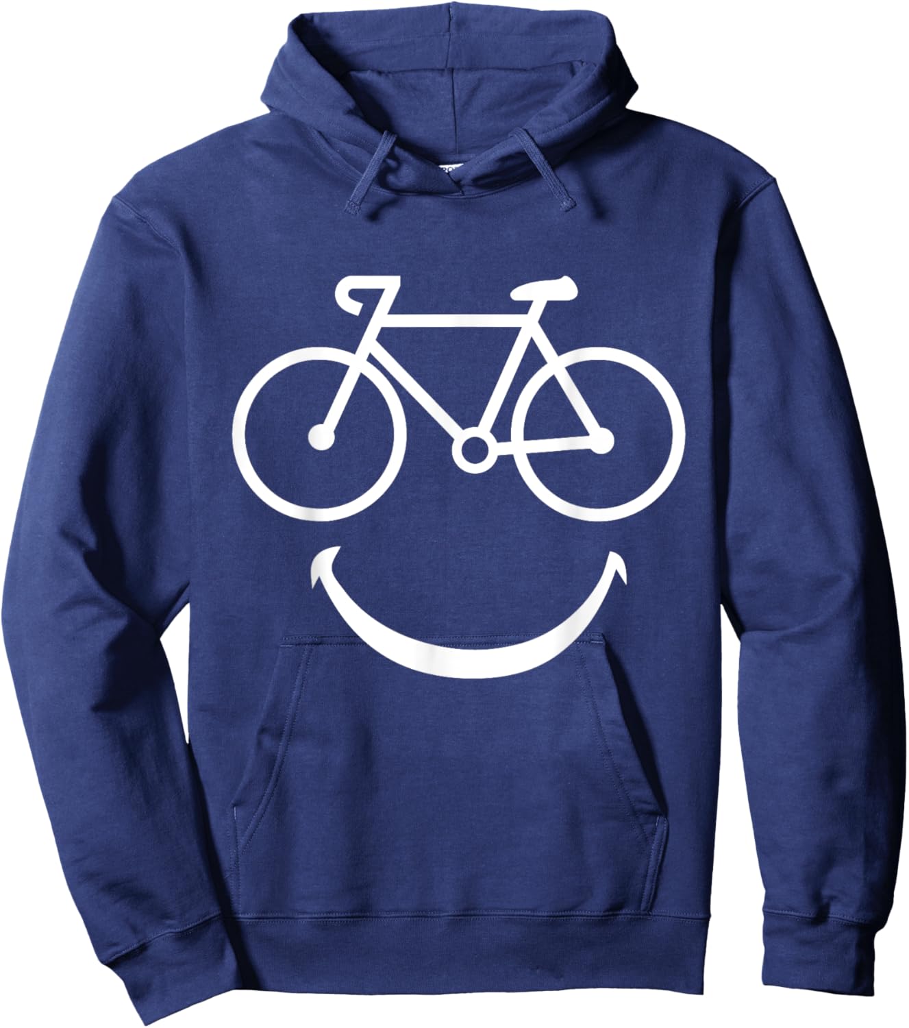 Funny Bicycle Smiling Face Biker Bicycle Smiling Face Hoodie - Hoodie | Navy