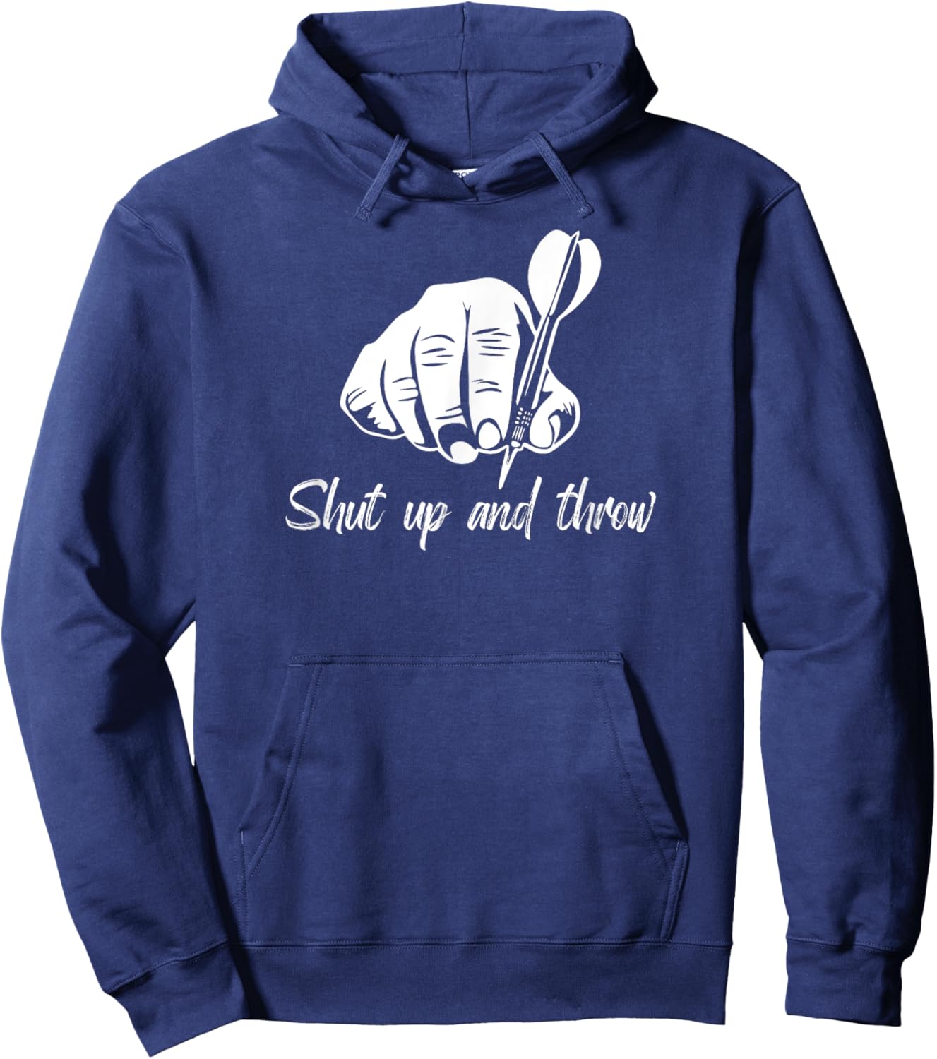Shut Up And Throw Funny Dart Throwing Pub Sport Darts Player Hoodie - Hoodie | Navy