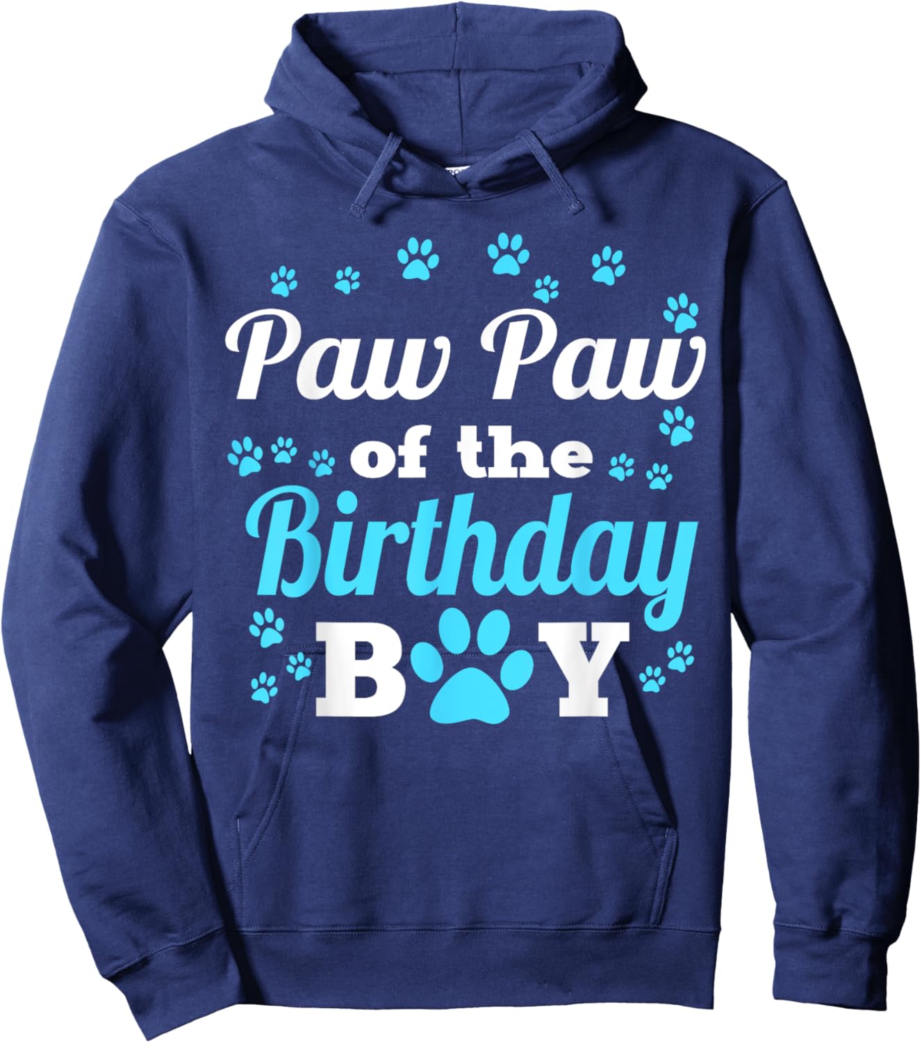 Paw Paw Of The Birthday Boy Dog Paw Bday Party Celebration Hoodie - Hoodie | Navy