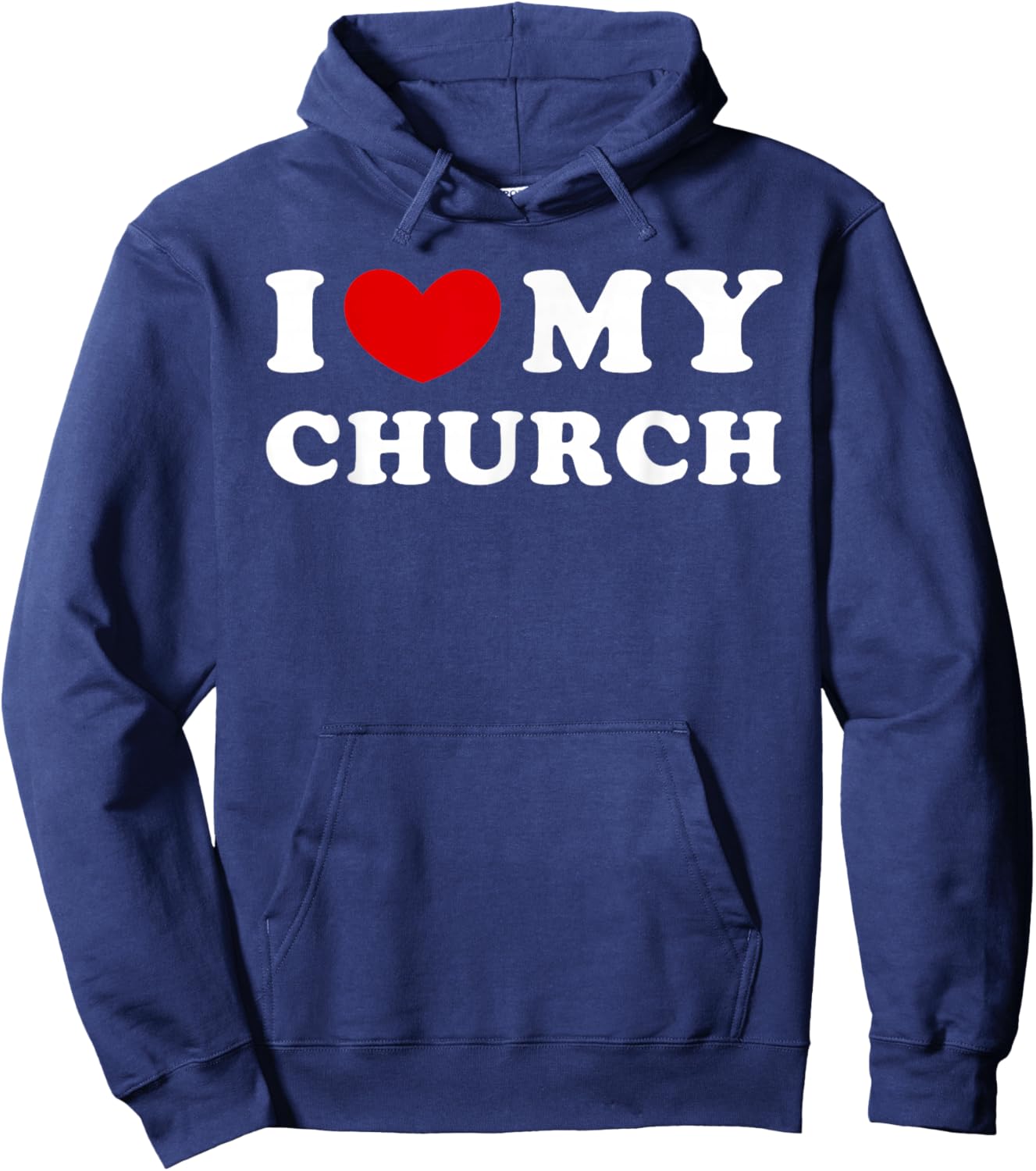 I Love My Church, I Heart My Church Hoodie - Hoodie | Navy
