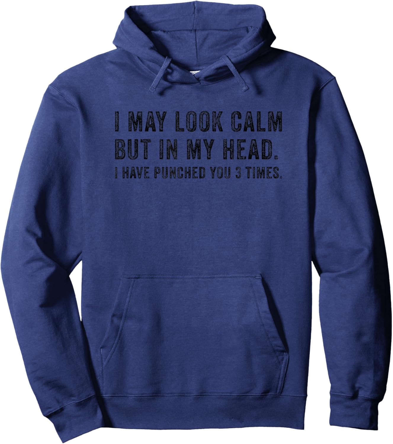I May Look Calm But In My Head Ive Punched Funny Adult Humor Hoodie - Hoodie | Navy