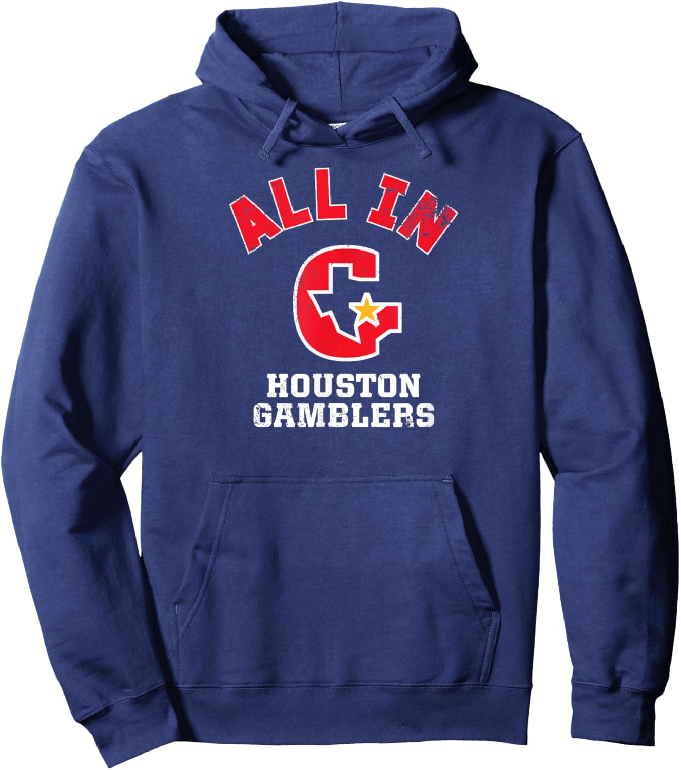 Houston Gamblers: All In Hoodie - Hoodie | Navy