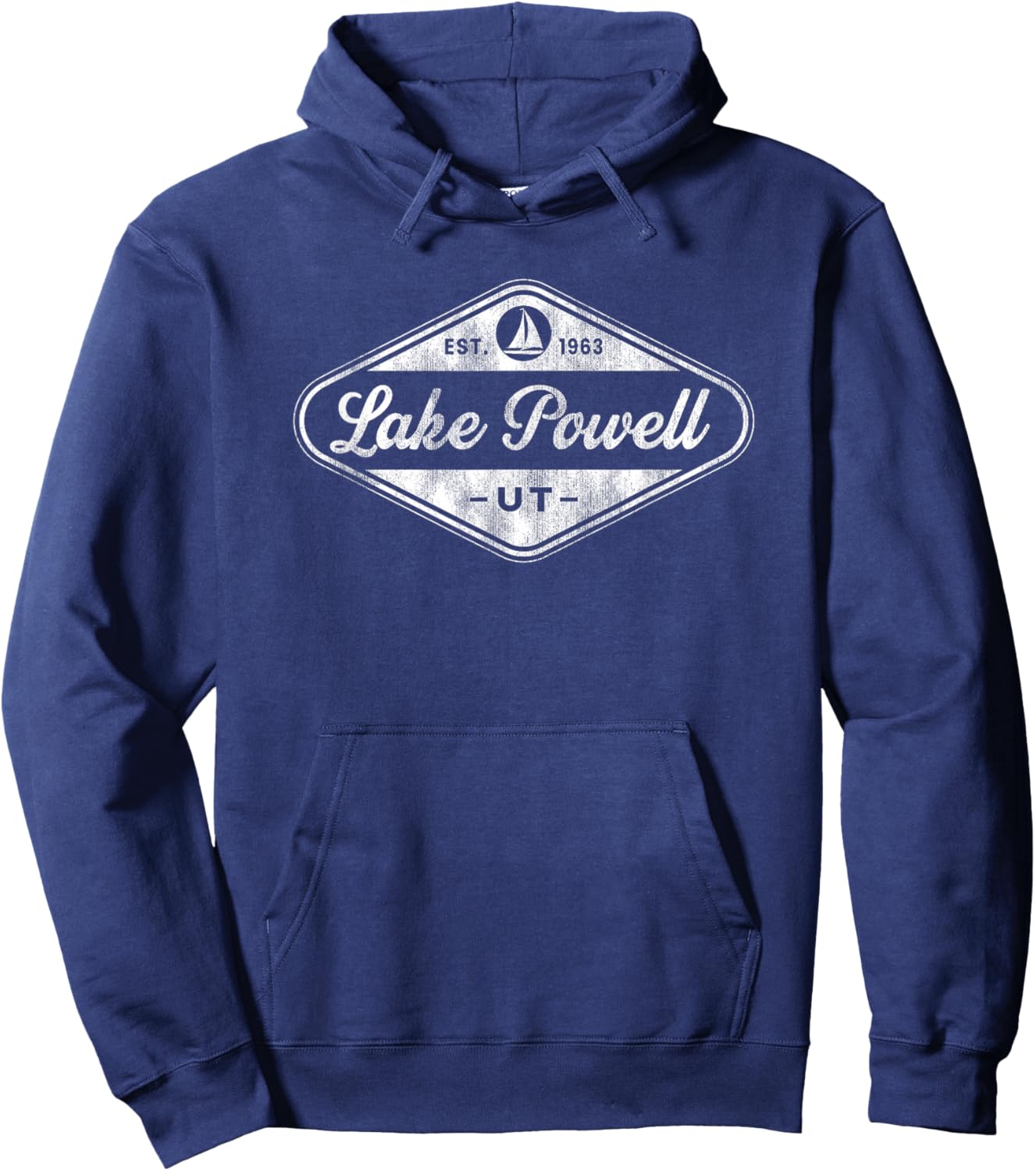 Retro Lake Powell Arizona Vacation Fishing Boat Souvenir Hoodie - Hoodie | Navy