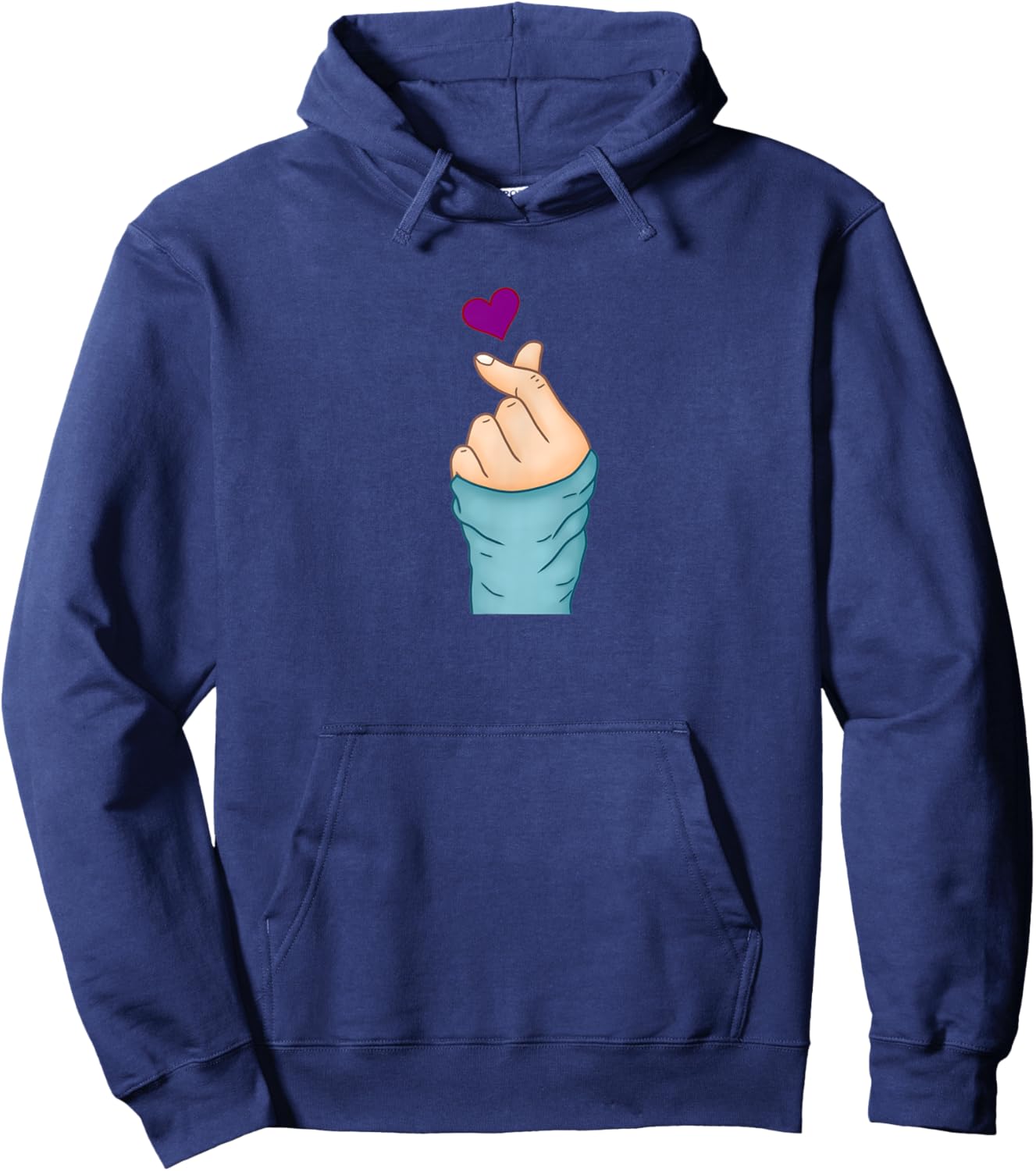 K-pop Kpop Heart Fingers Hoodie - Hoodie | Navy