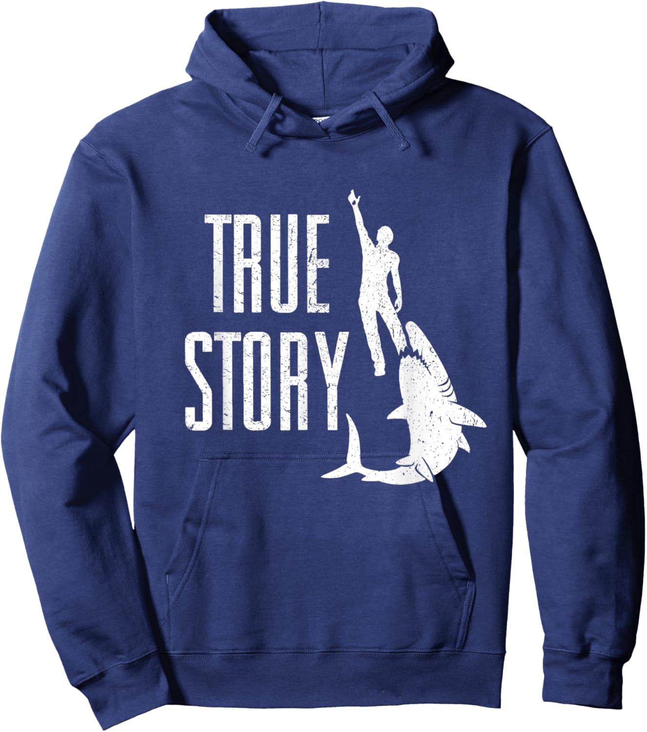 True Story Shark Eating Leg - Funny Amputee Amputation Hoodie - Hoodie | Navy