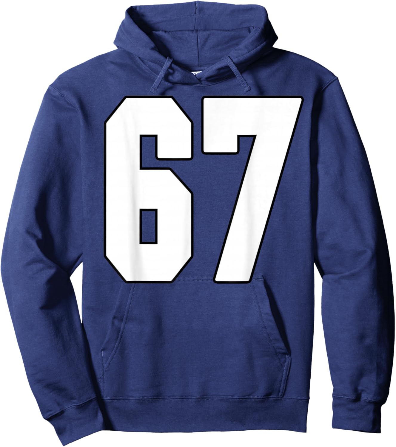 Big #67 Jersey Number 67 Uniform Biggest Fan Favorite Player Hoodie - Hoodie | Navy