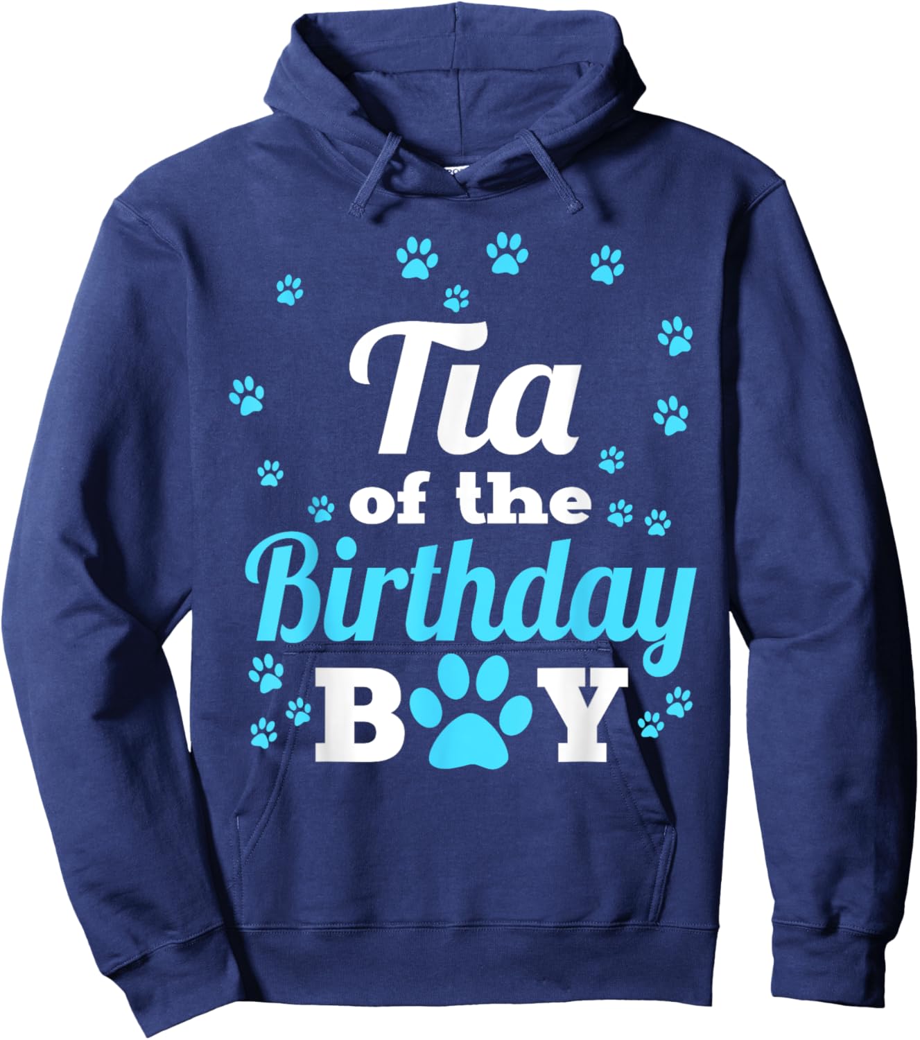 Tia Of The Birthday Boy Dog Paw Bday Party Celebration Hoodie - Hoodie | Navy