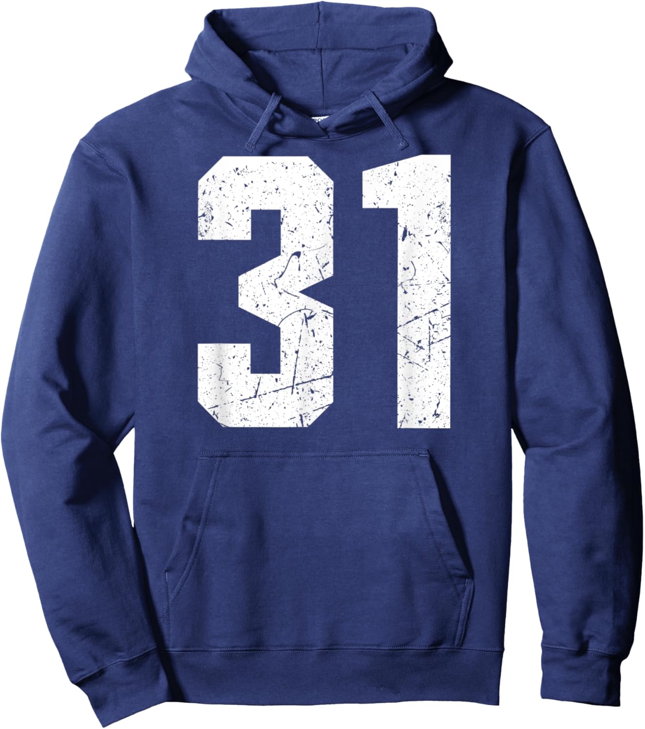 Number #31 Sport Jersey Birthday Age Lucky No. White Vintage Hoodie - Hoodie | Navy