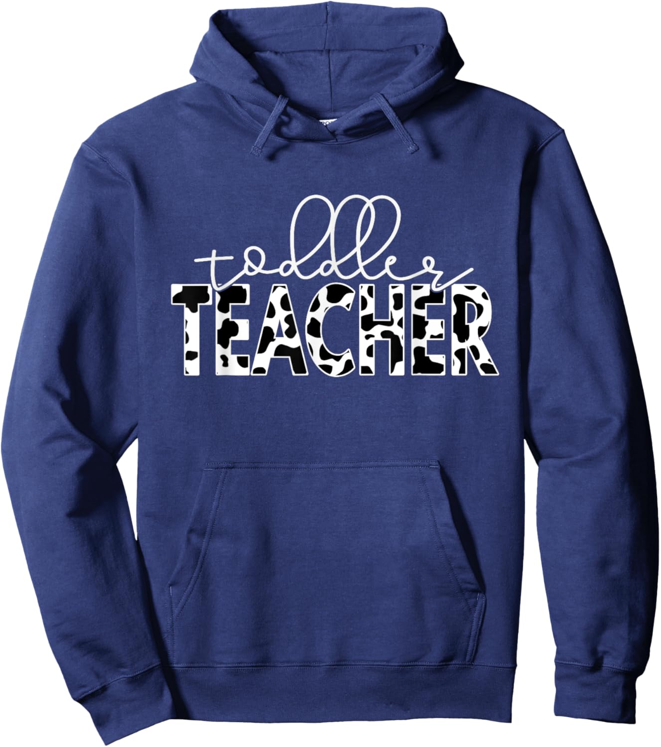 Cow Print for Daycare Preschool Infant and Toddler Teachers Women Hoodie - Hoodie | Navy