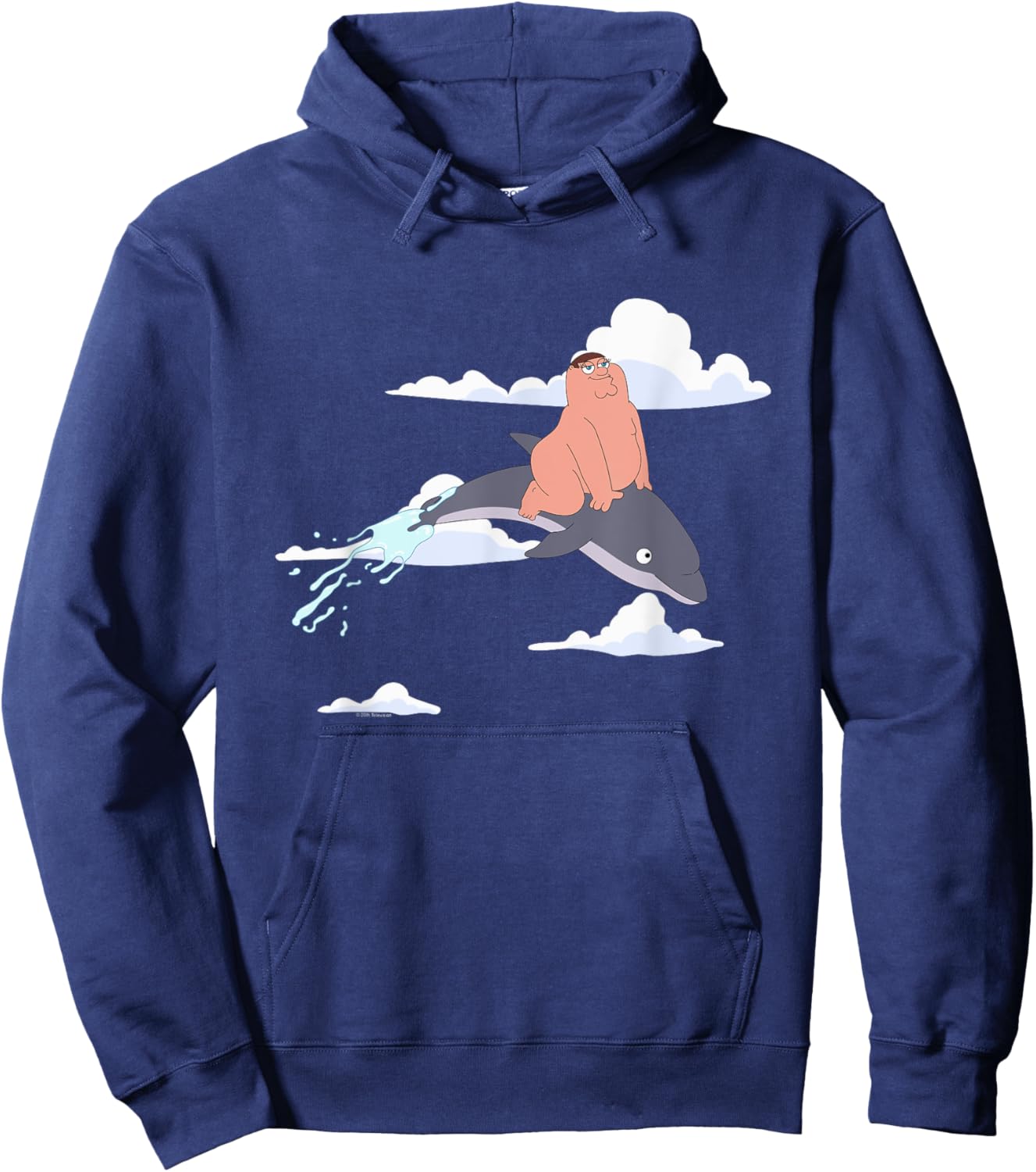 Family Guy Peter on a Dolphin Funny Cartoon Hoodie - Hoodie | Navy