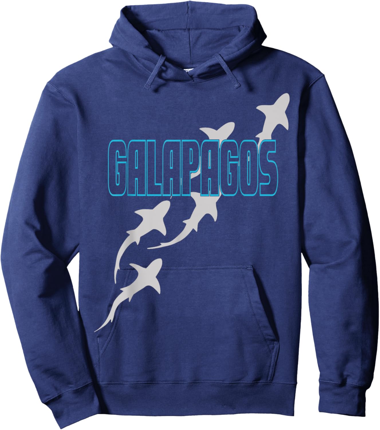 Shark Scuba Diving Galapagos, Sharks in Galapagos Islands Hoodie - Hoodie | Navy