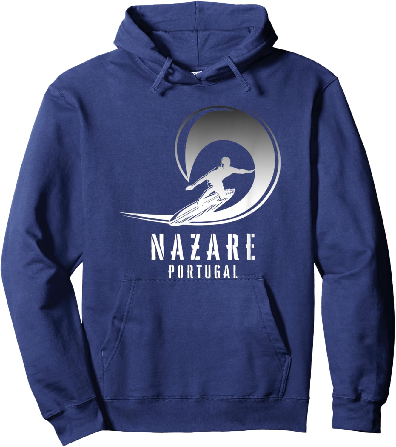 Surf Nazare, Surfing Nazare in Portugal, Pipe Surfer Hoodie - Hoodie | Navy