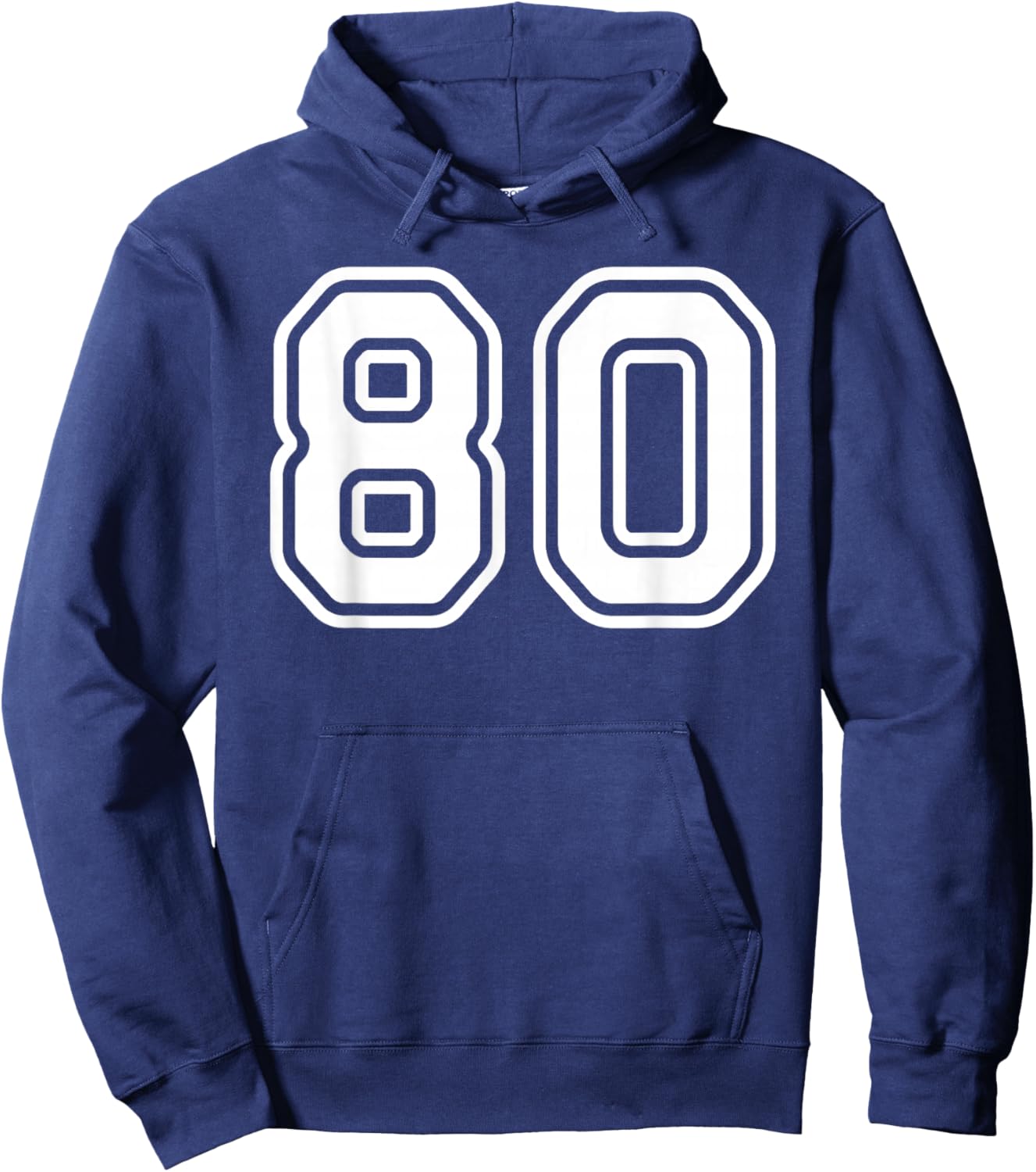Number #80 Sport Varsity Number Hoodie - Hoodie | Navy