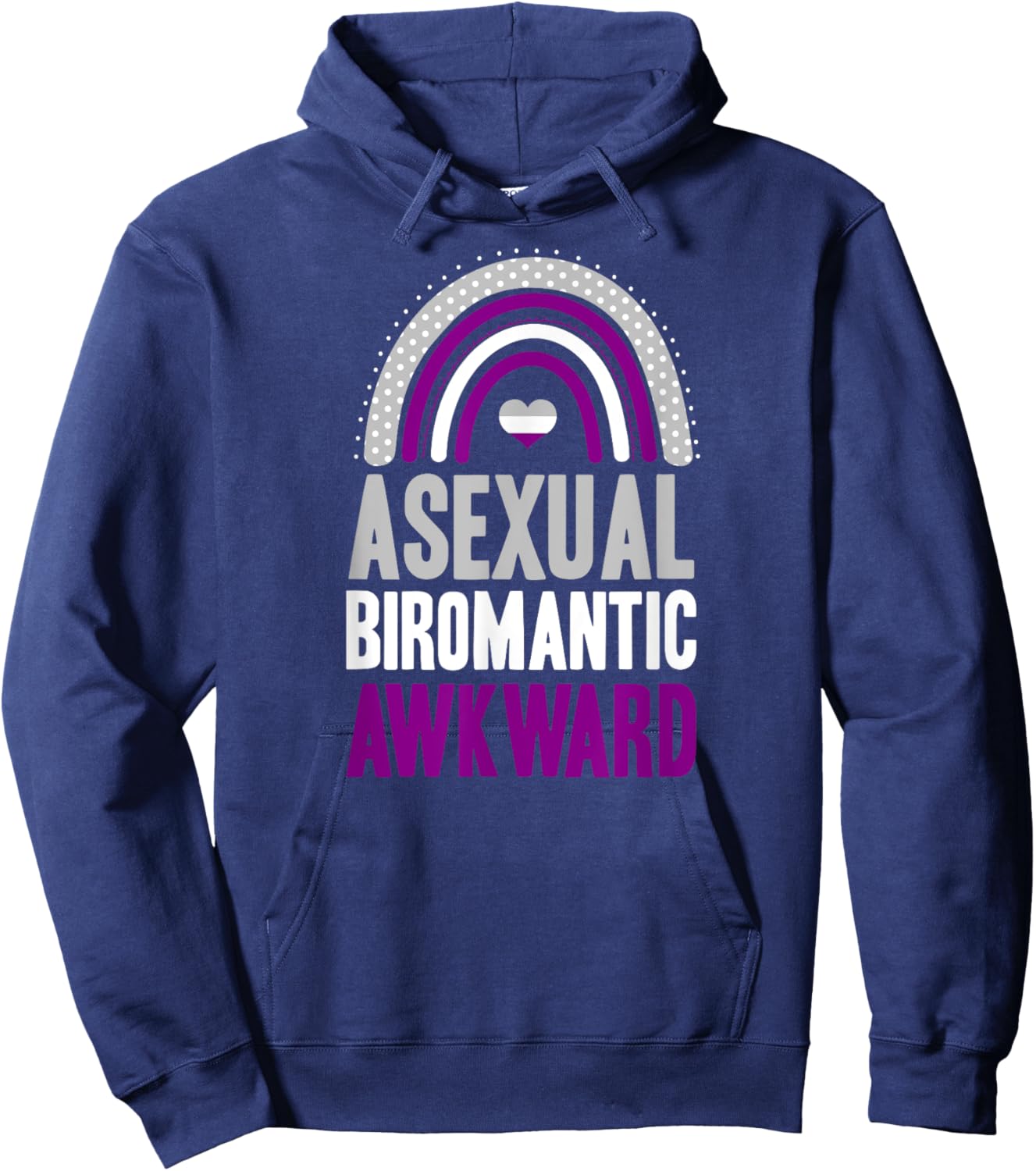 Asexual Biromantic Awkward Asexual Pride Bohemian Rainbow Hoodie - Hoodie | Navy