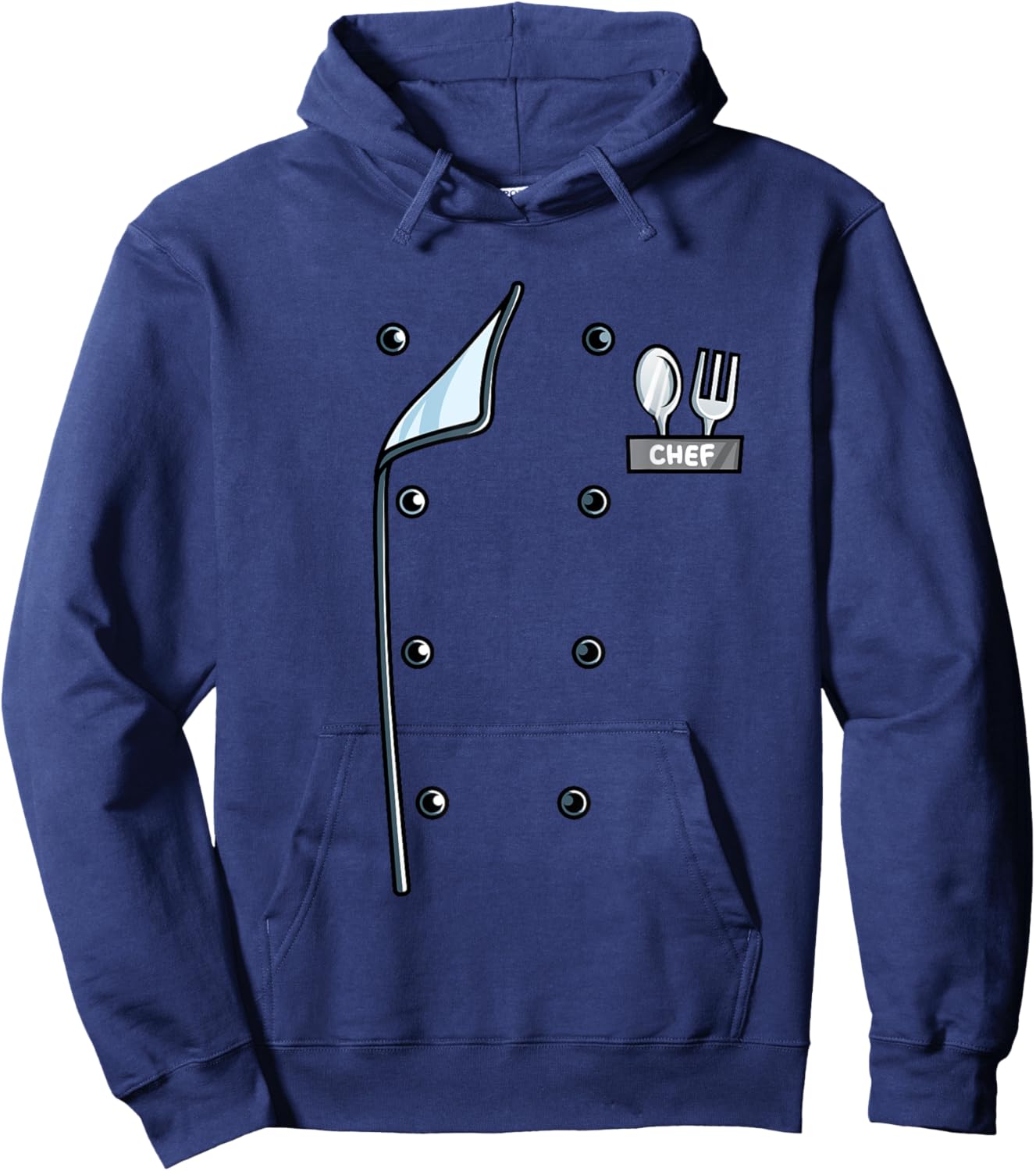Chef Costume Coat Uniform Funny Cook Jacket for Cooking Hoodie - Hoodie | Navy