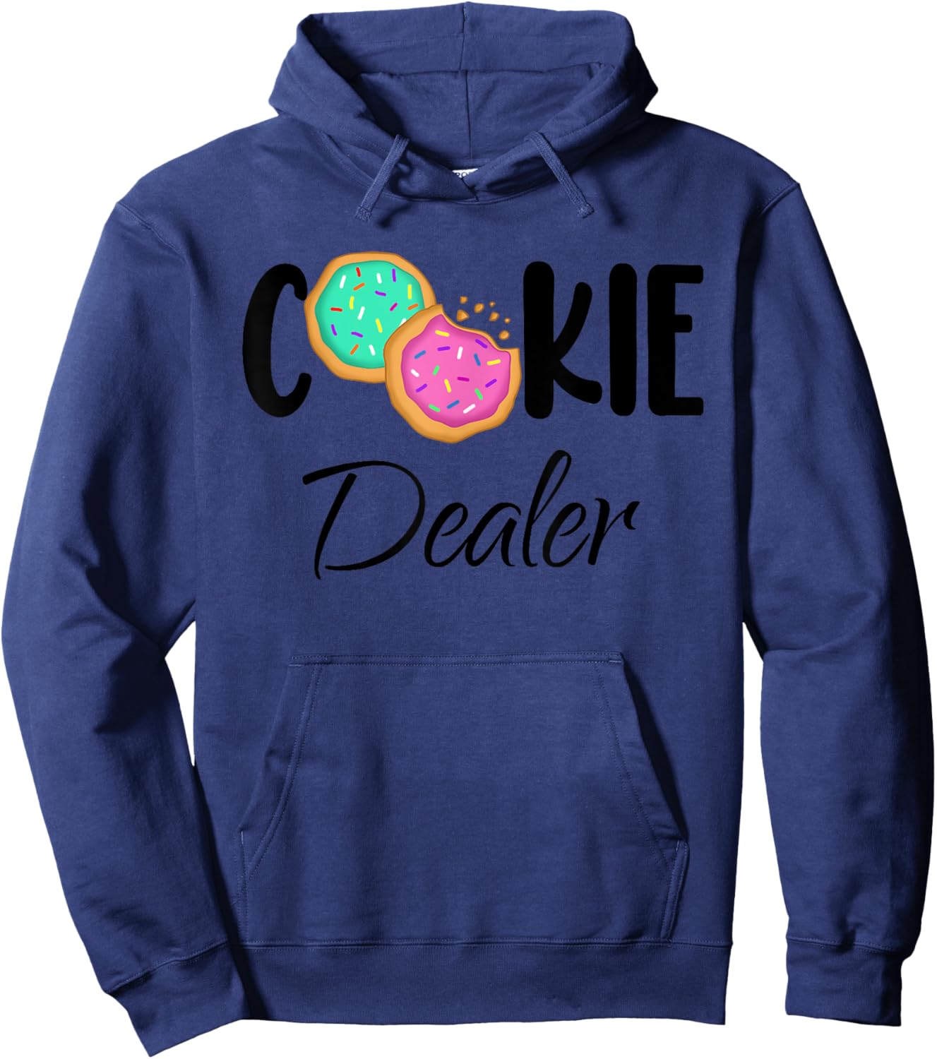 Cookie Dealer Fun Sweet Treats Cookie Baker Cookie Pink Teal Hoodie - Hoodie | Navy