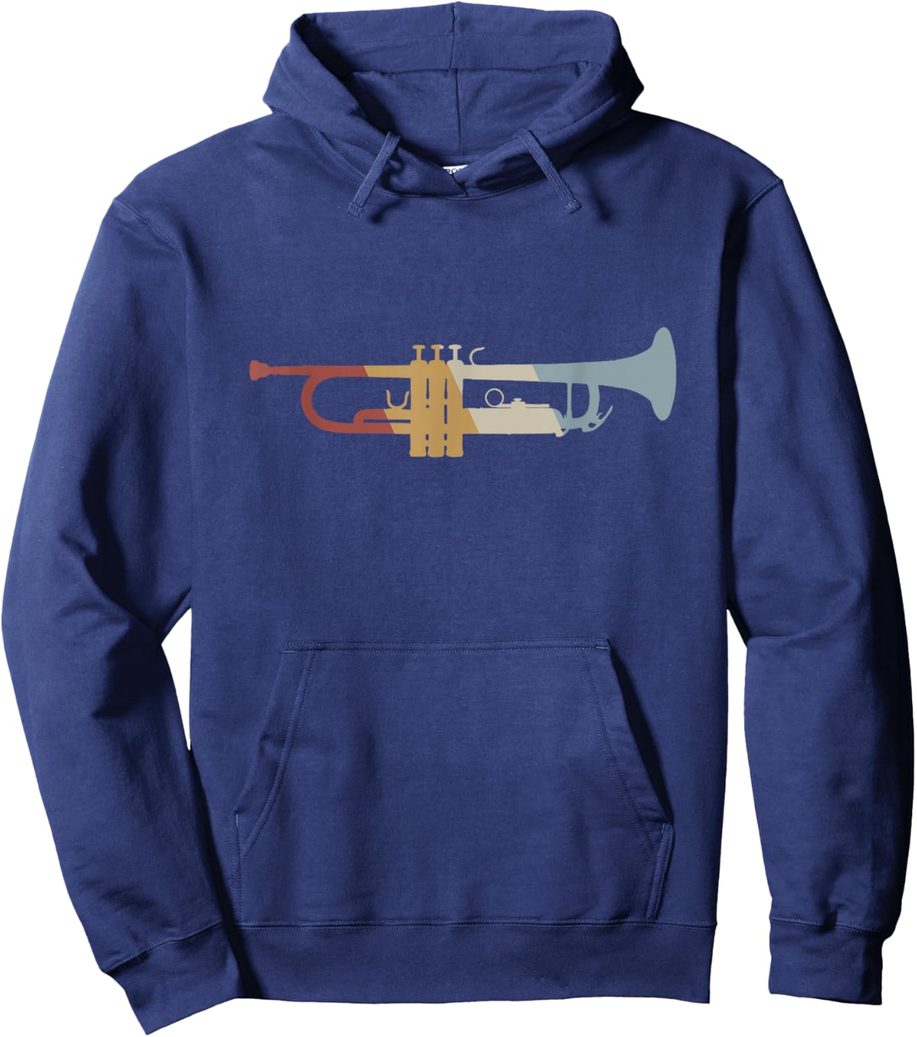 Trumpet Retro Style Vintage Hoodie - Hoodie | Navy