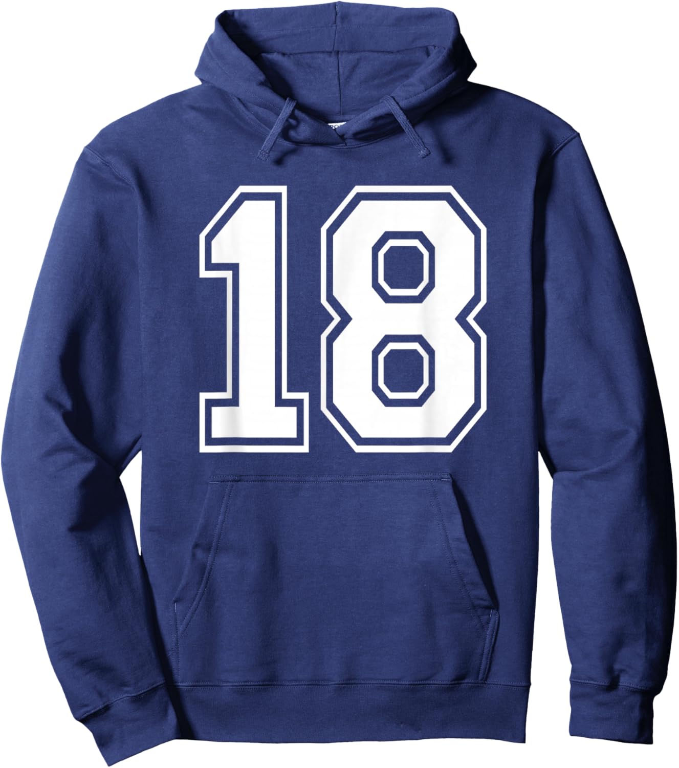 Number Eighteen #18 Sports Team Uniform Birthday 18 Hoodie - Hoodie | Navy