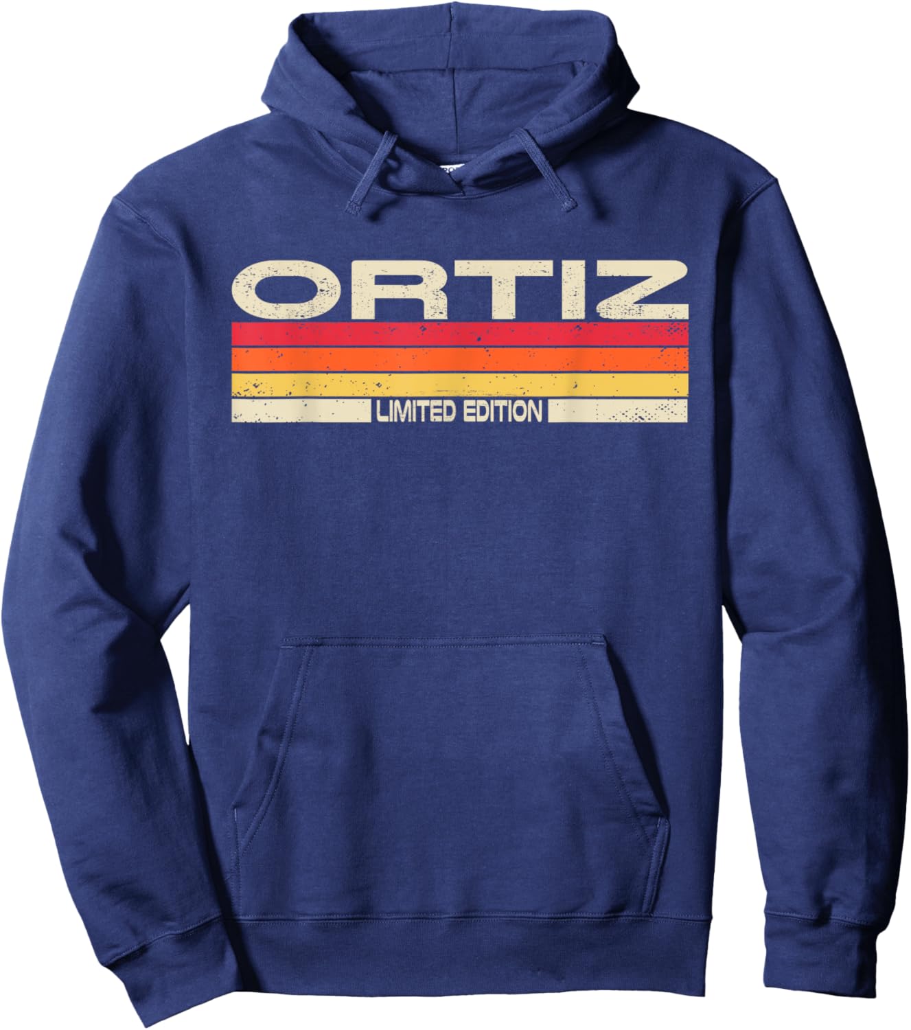 Ortiz Surname Birthday Family Reunion 80s 90s Sunset Hoodie - Hoodie | Navy