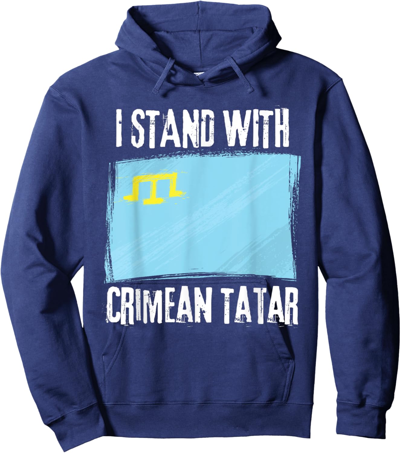 I Stand With Crimean Tatar Flag Crimean Tatars Flag Hoodie - Hoodie | Navy