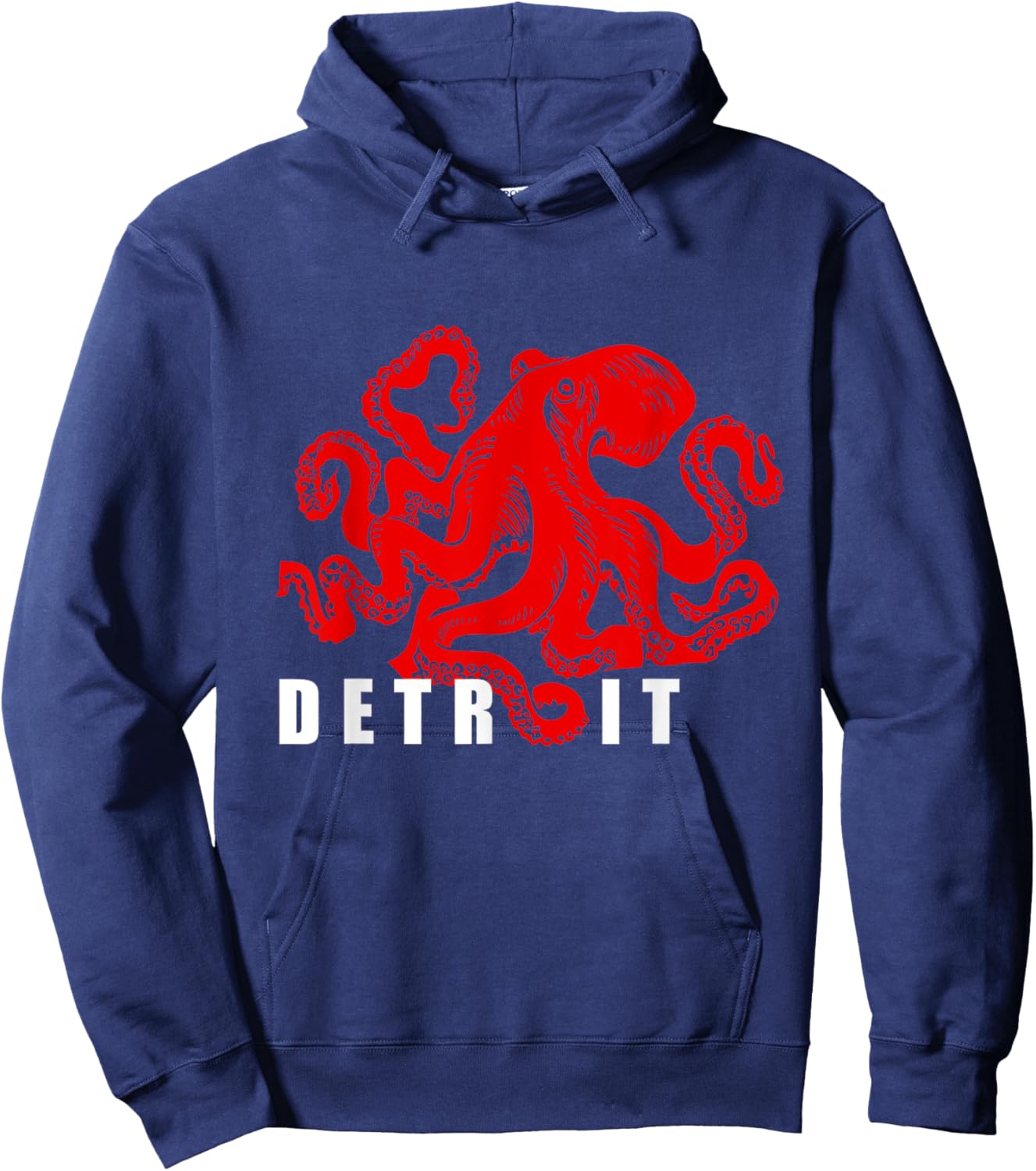 Detroit Michigan Souvenir | Octopus Kraken Detroit Hoodie - Hoodie | Navy