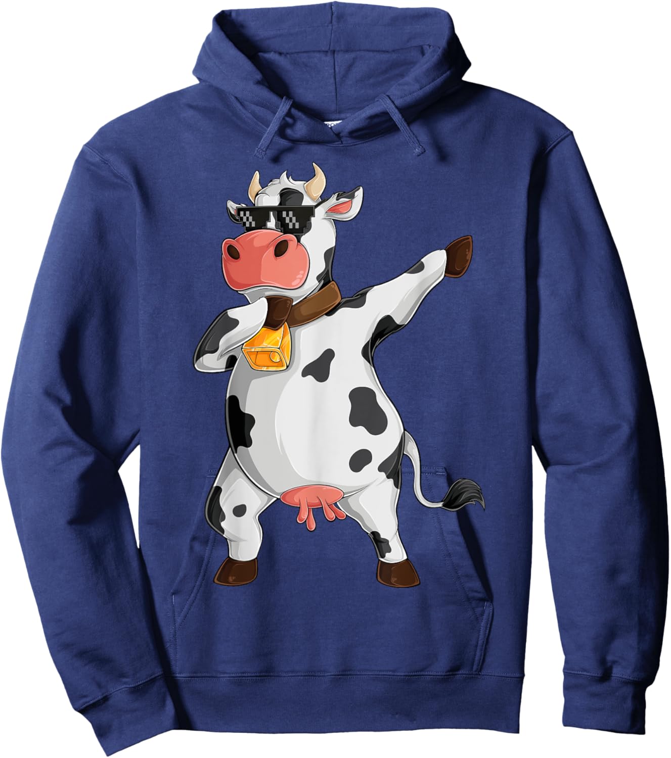 Funny Dabbing Cow Lover Farming Cow Girl Women Boy Men Kids Small Hoodie - Hoodie | Navy