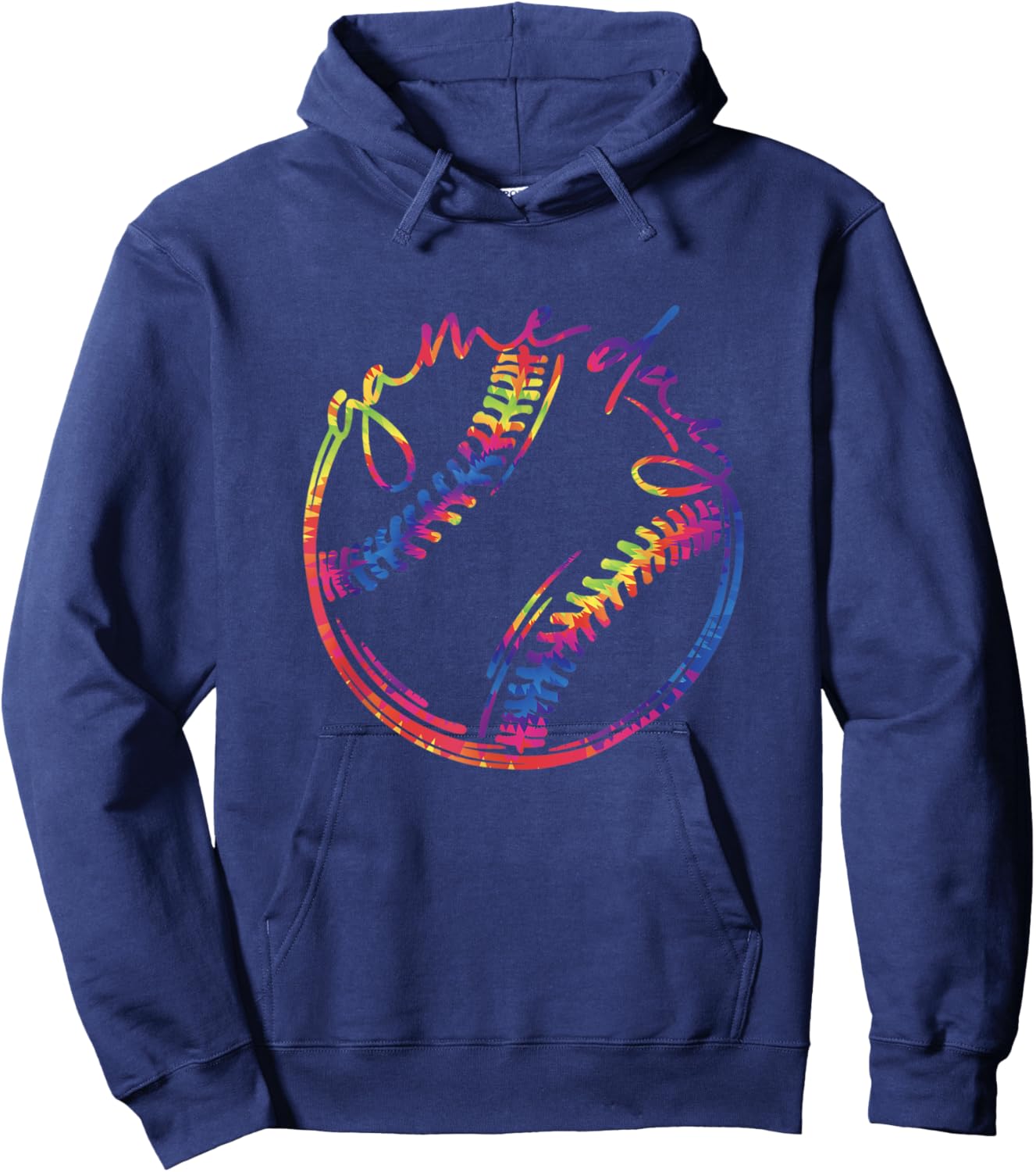 Game Day Baseball Life Softball Life Tie Dye Mothers Day Mom Hoodie - Hoodie | Navy