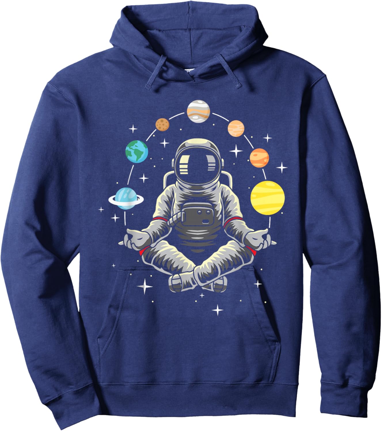 Meditating Astronaut - Galaxy Spaceman Astronomer Cosmos Hoodie - Hoodie | Navy