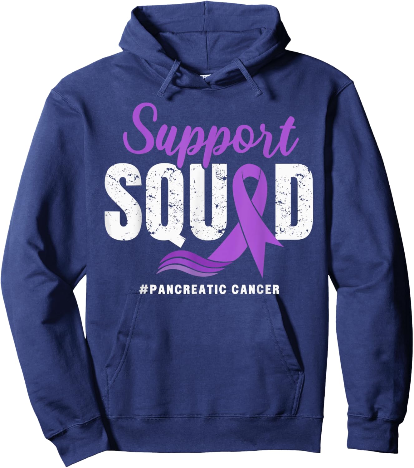 Pancreatic Cancer Support Squad Purple awareness Ribbon Hoodie - Hoodie | Navy