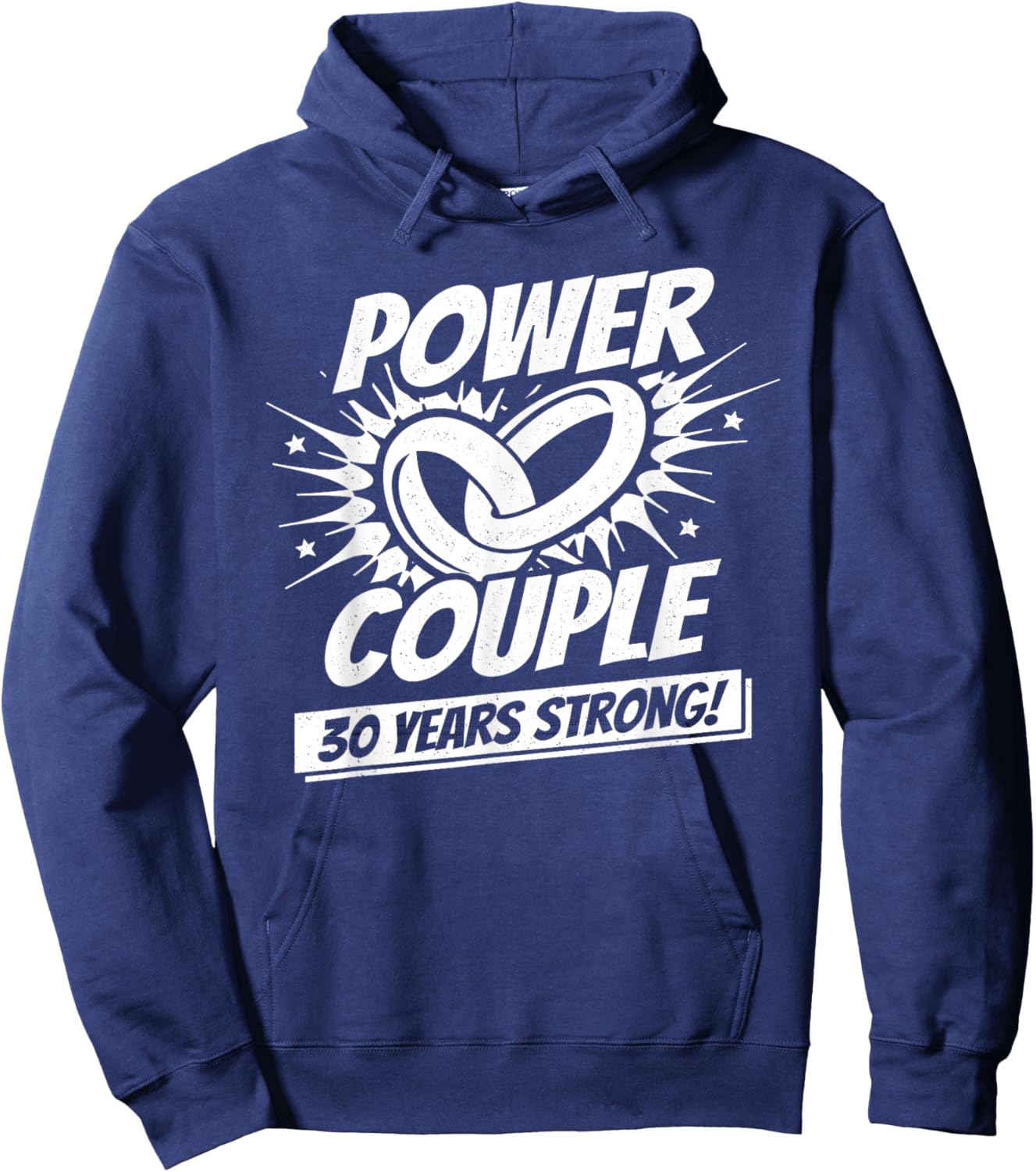 Married 30 Years - Power Couple - 30th Wedding Anniversary Hoodie - Hoodie | Navy